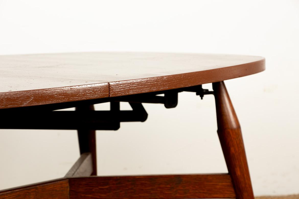 Danish high and low table, teak and brown lacquered wood, Smørrebrød model 1960. For Sale 2