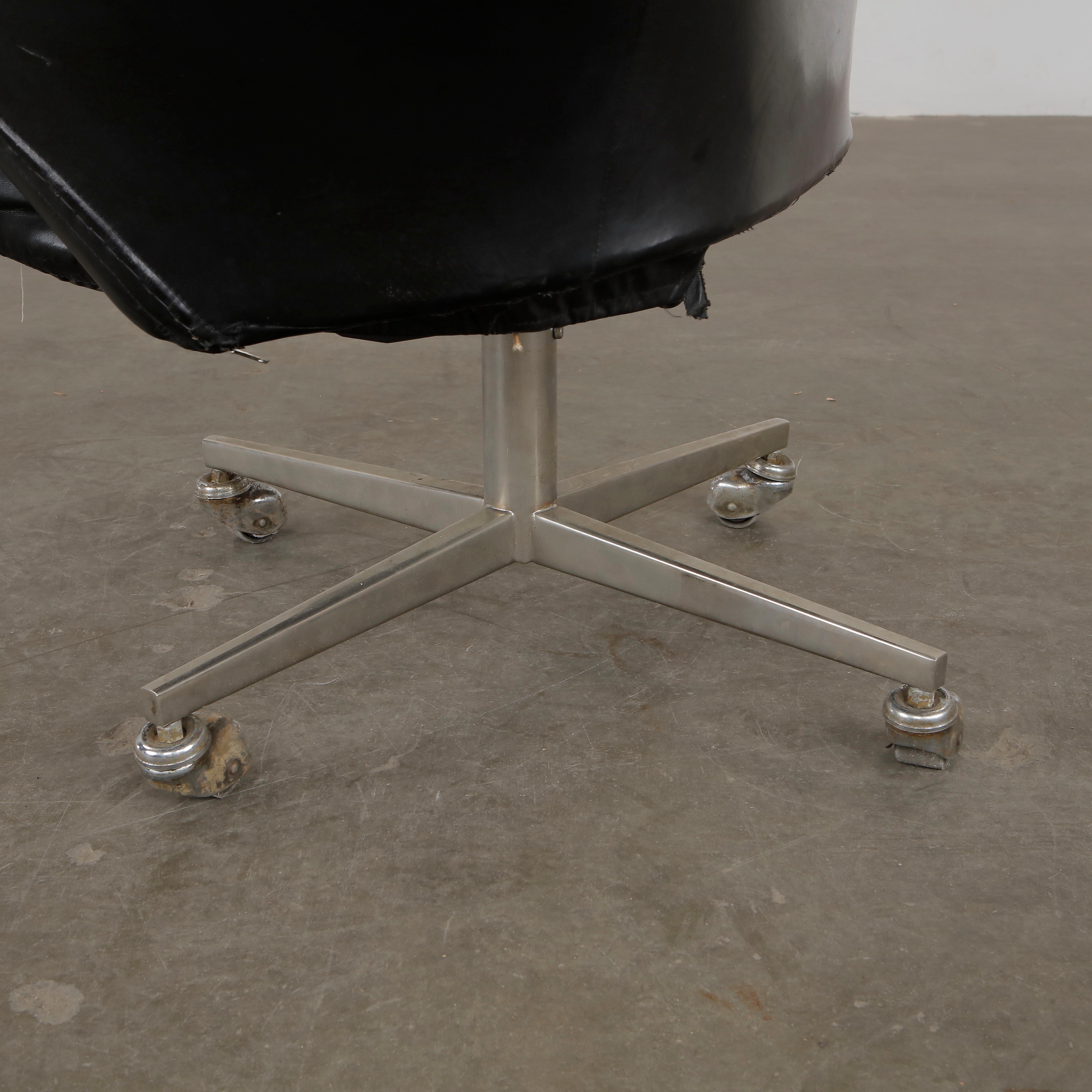 Chaise de direction danoise à dossier haut, années 1960 en vente 6