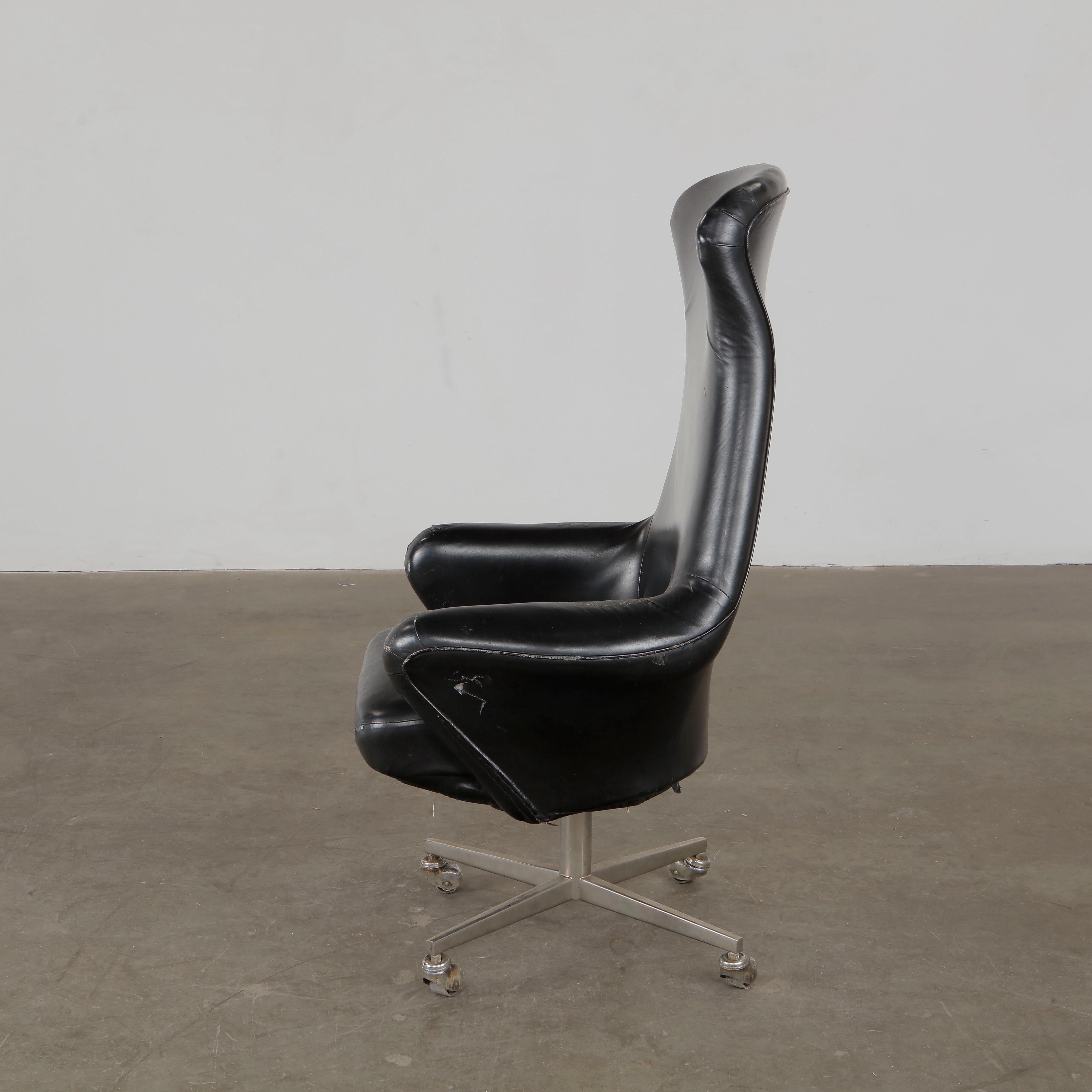 Danois Chaise de direction danoise à dossier haut, années 1960 en vente