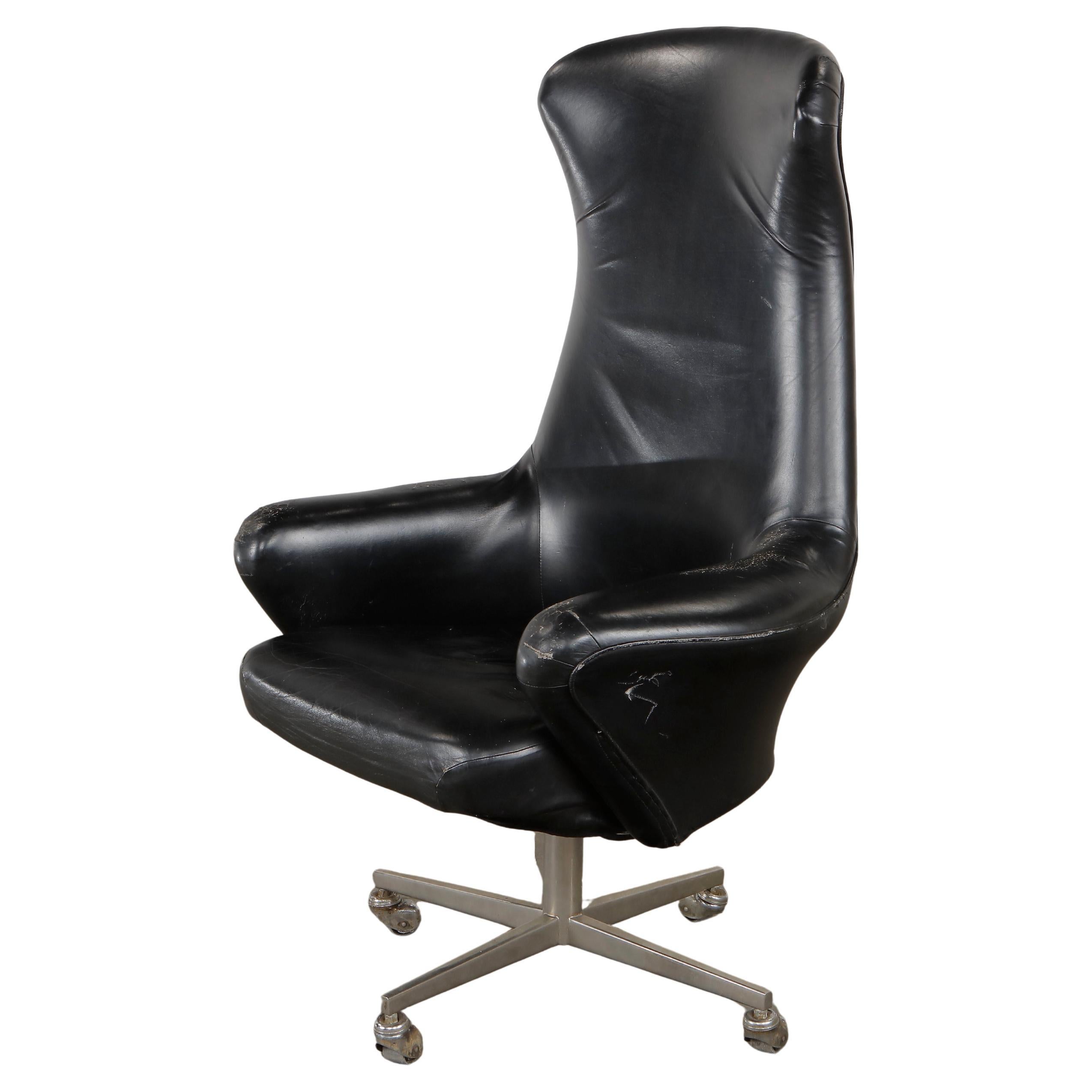 Dänischer, hochlehniger Chefsessel, 1960er Jahre