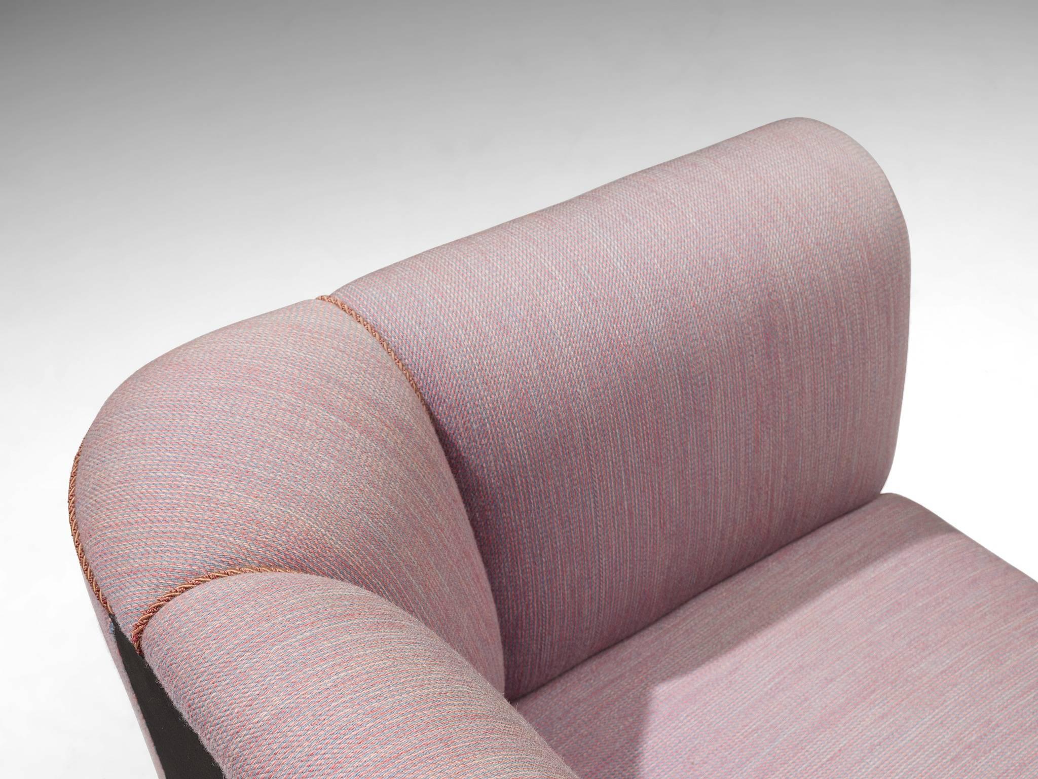 Mid-20th Century Danish High Back Pink Settee with Rosewood