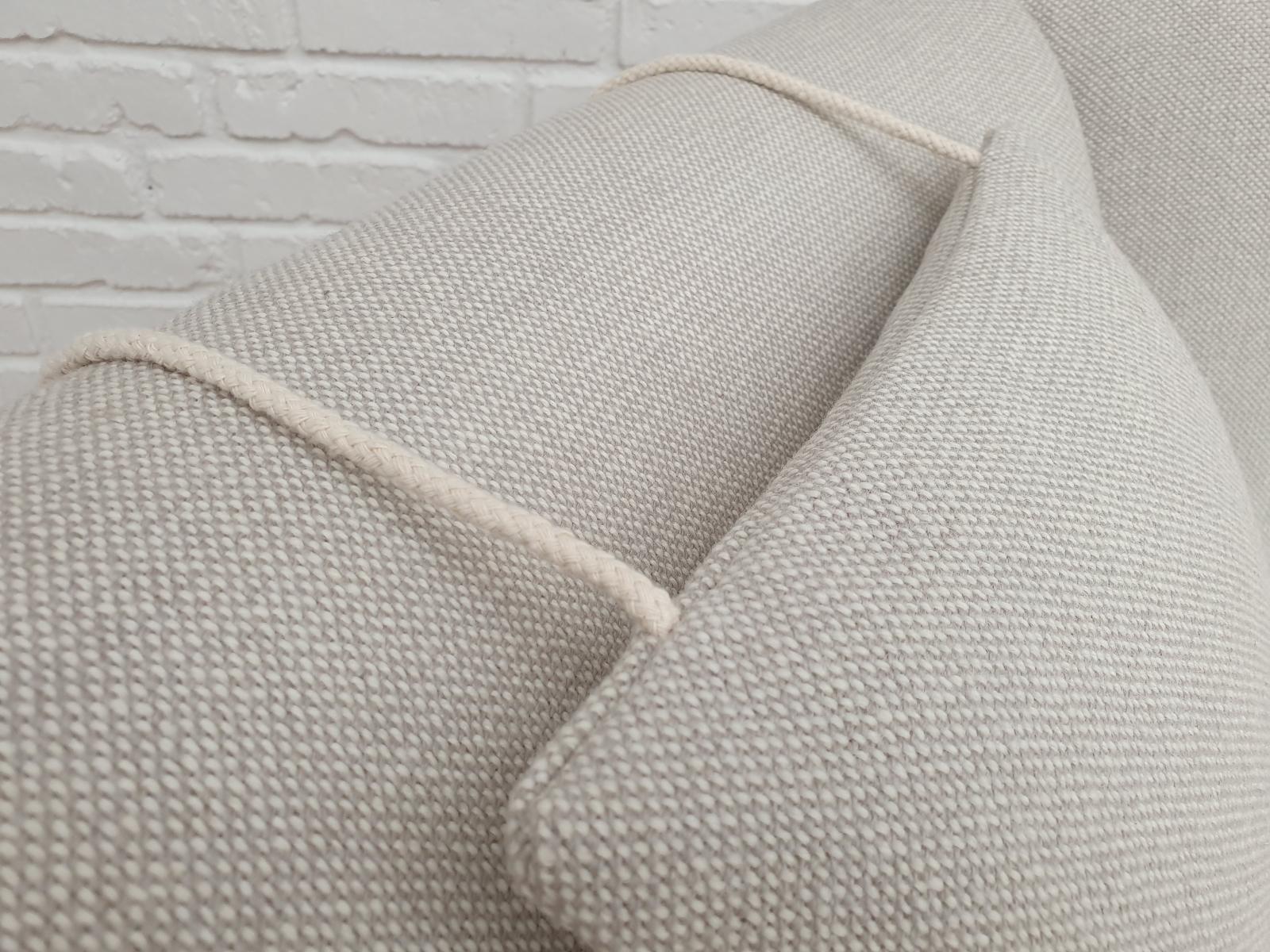 Scandinavian Modern Danish High-Backed Armchair, Kvadrat Wool by Nana Ditzel, Completely Renovated