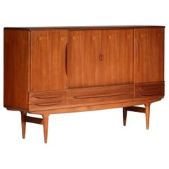 Danish High Sideboard by Johannes Andersen Scandinavian Design Teak Buffet