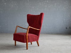 Sedia danese Highback Easy Chair di Peter Hvidt e Orla Molgaard