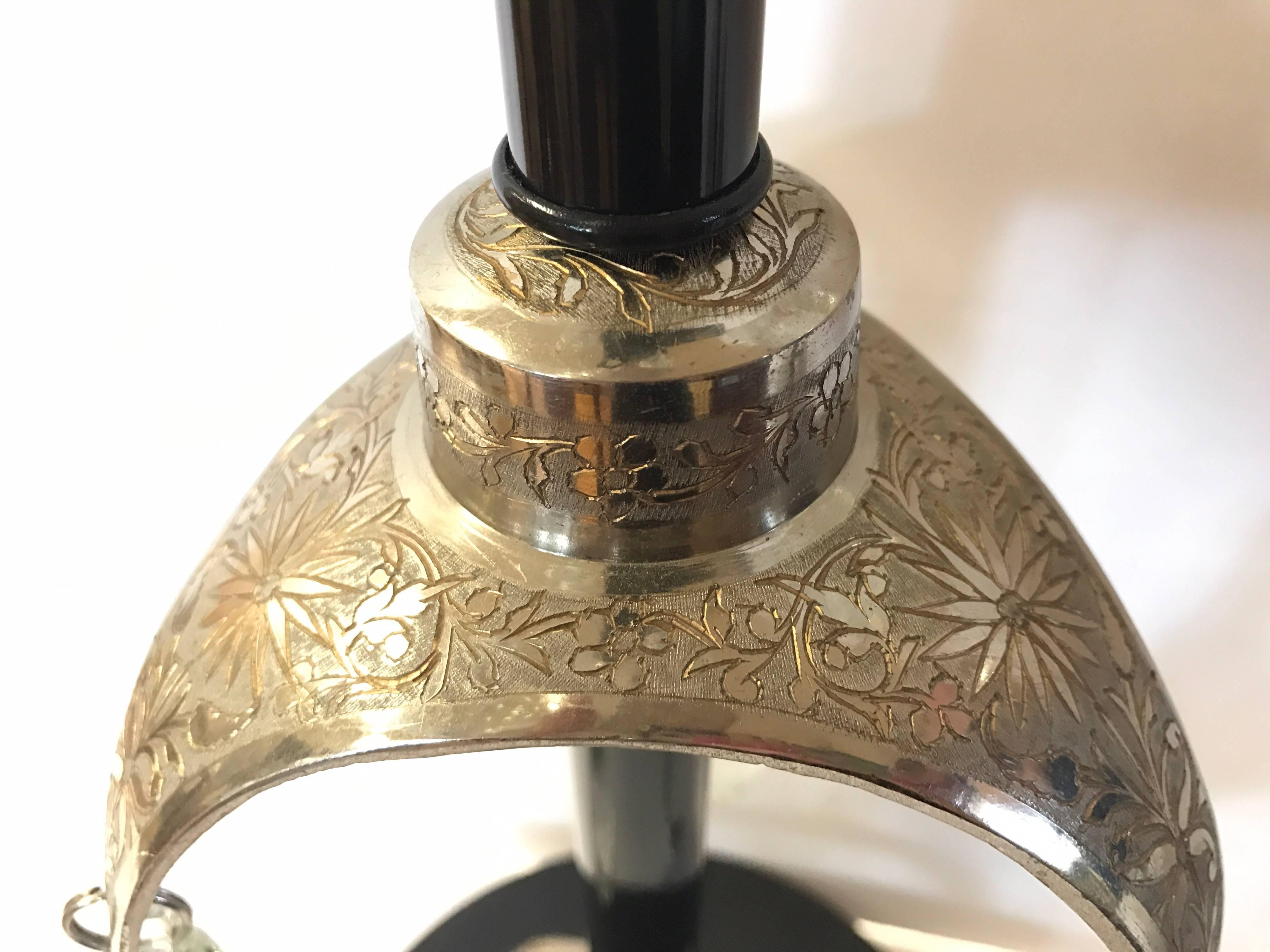 Danish Hoglund Midcentury Tall Iron, Silver and Blown Teardrop Glass Floor Lamp 1