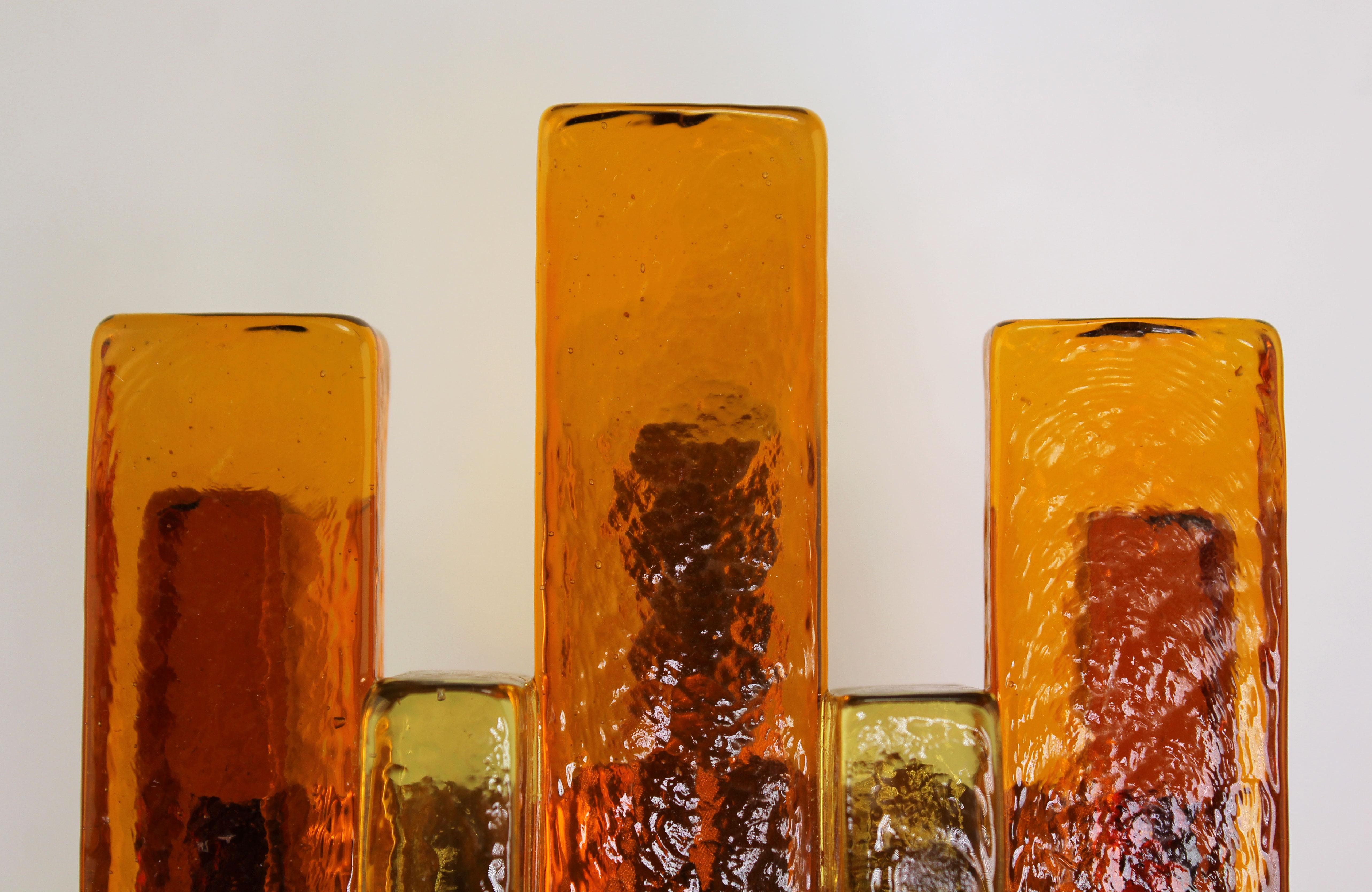 Mid-Century Modern Yellow, Orange Art Glass Sconce by Holm Sørensen, 1960s For Sale