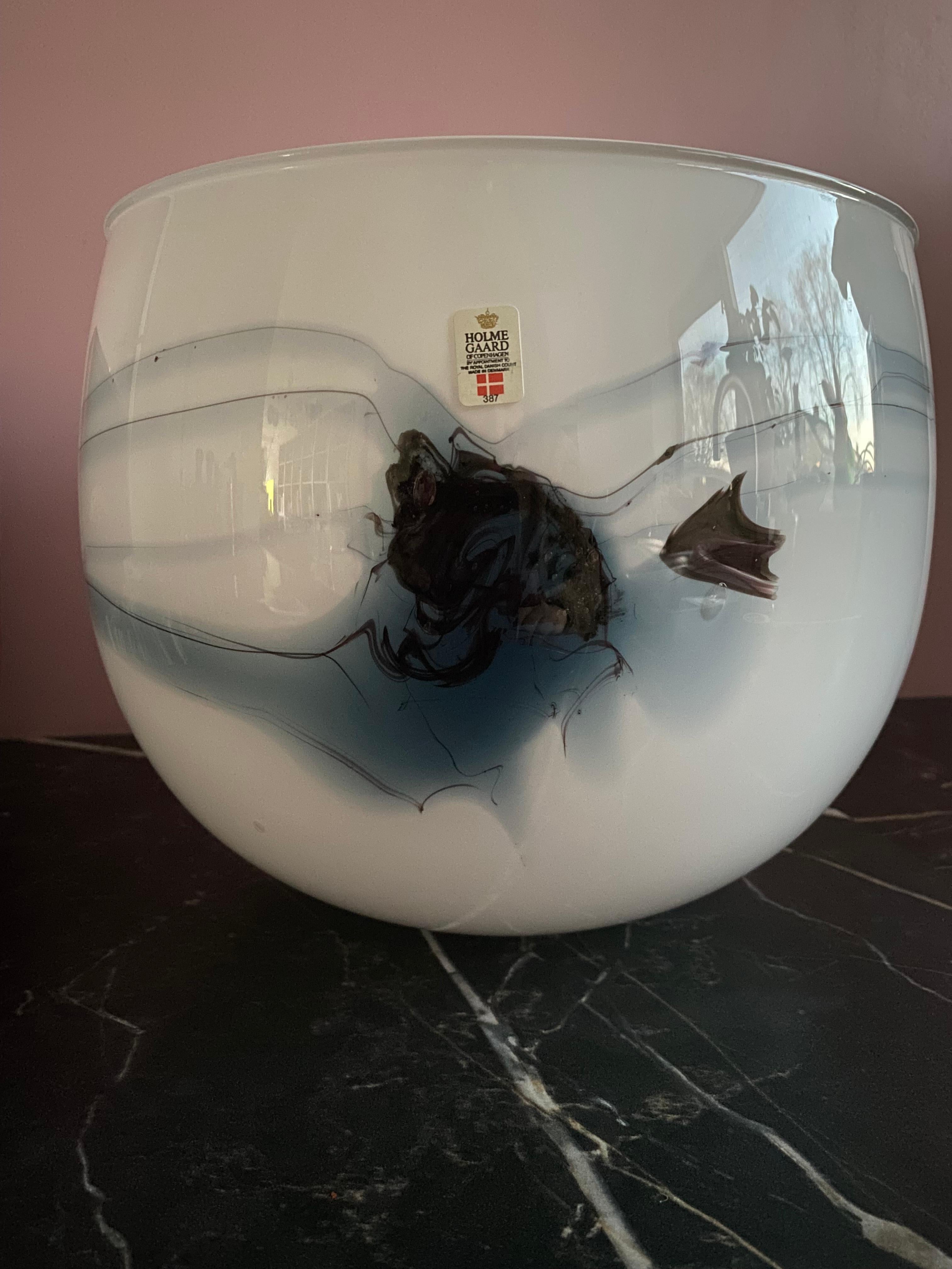 Moderno Vaso o ciotola in vetro danese Holmegaard in vendita