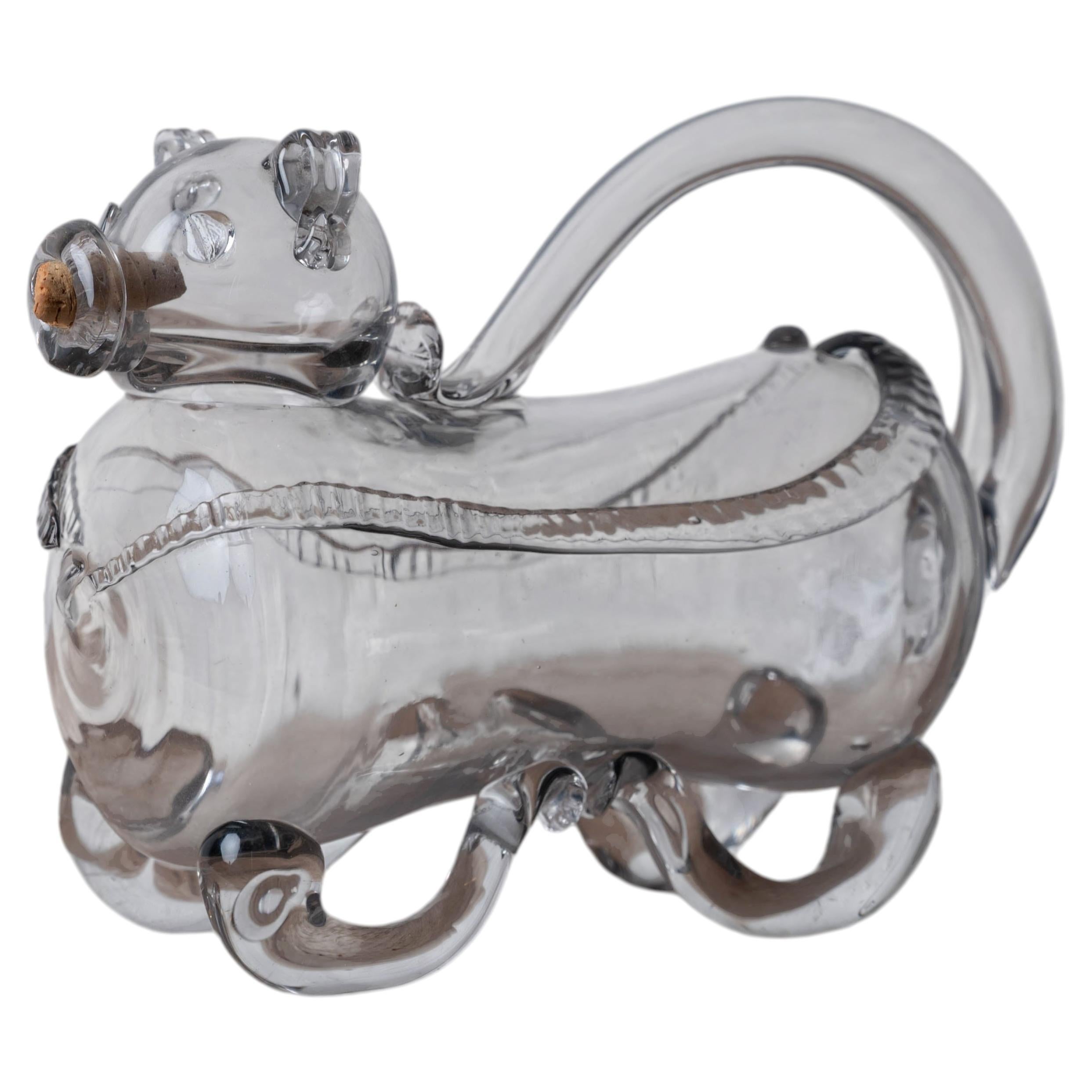 Danish Holmegaard Glassworks Fyldehund Dog Decanter For Sale