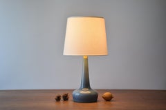 Lámpara de mesa danesa Holmegaard Le Klint Cristal azul paloma con pantalla, años 60