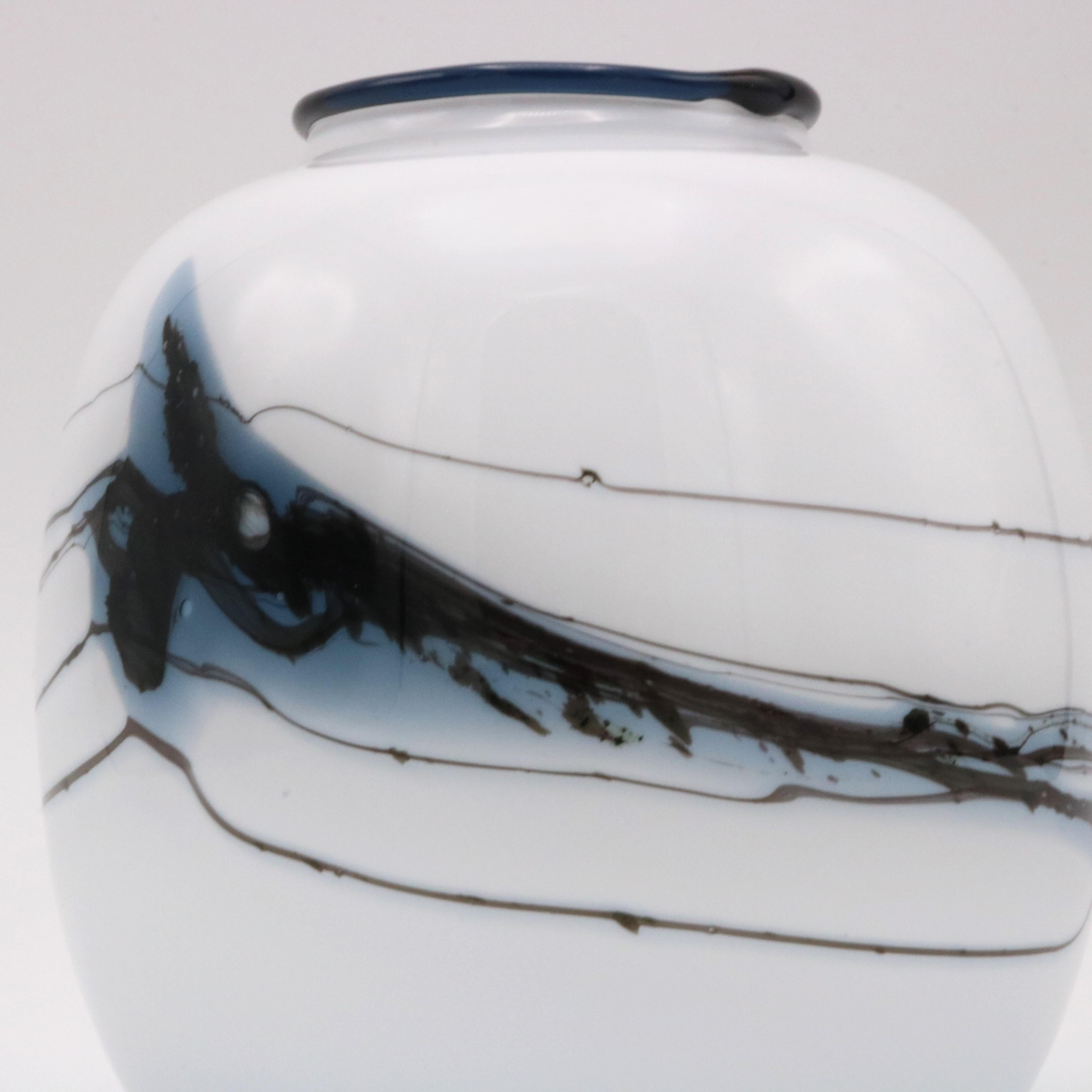 Vaso di vetro danese Holmegaard Michael Bang Danimarca 1970 In condizioni buone in vendita a New York, NY