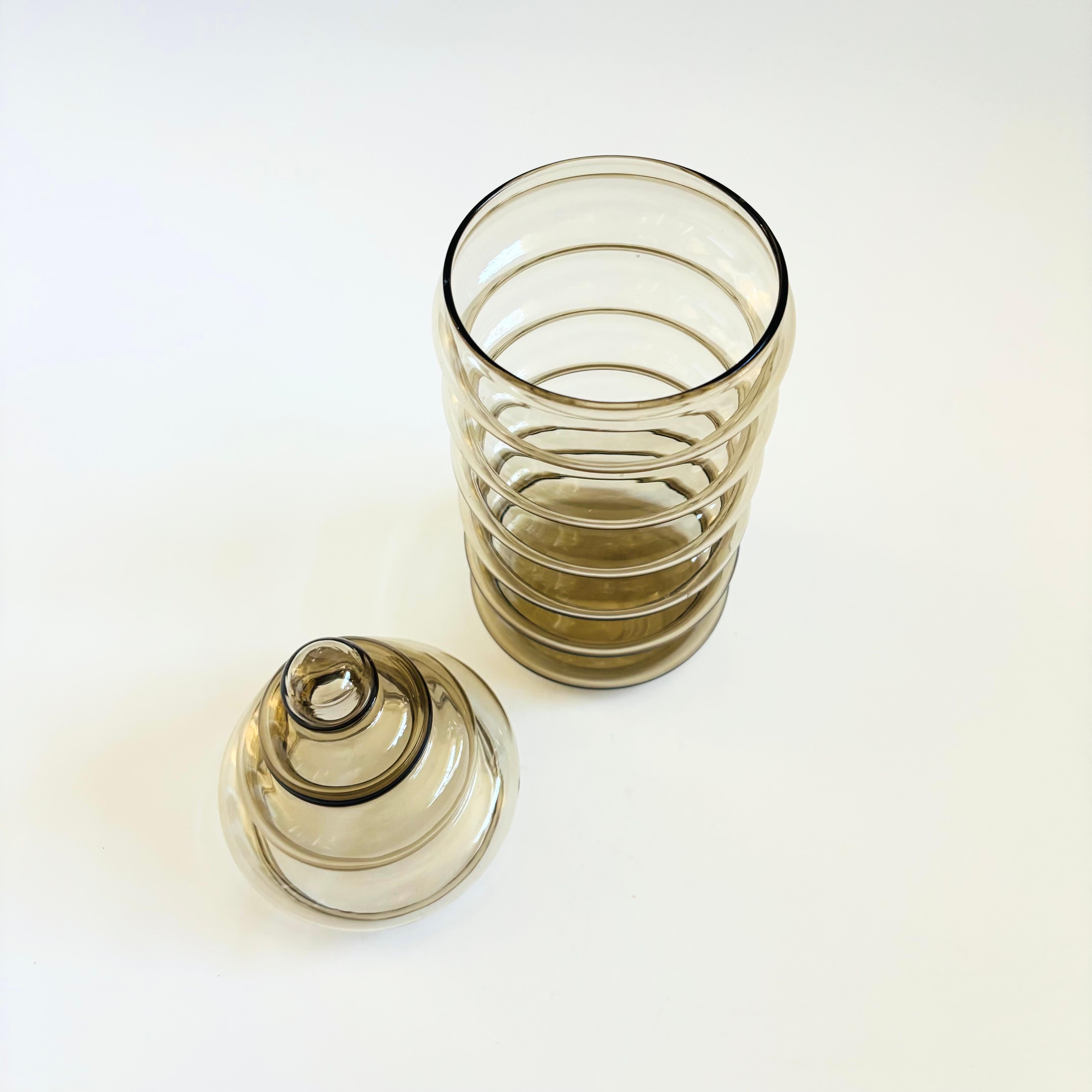 Vetro Barattolo da farmacia in vetro danese Holmegaard Primula Smoke in vendita