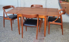 Danish Hundivad & Co. Teak Flip Top Draw Leaf Card Table / Dining Table