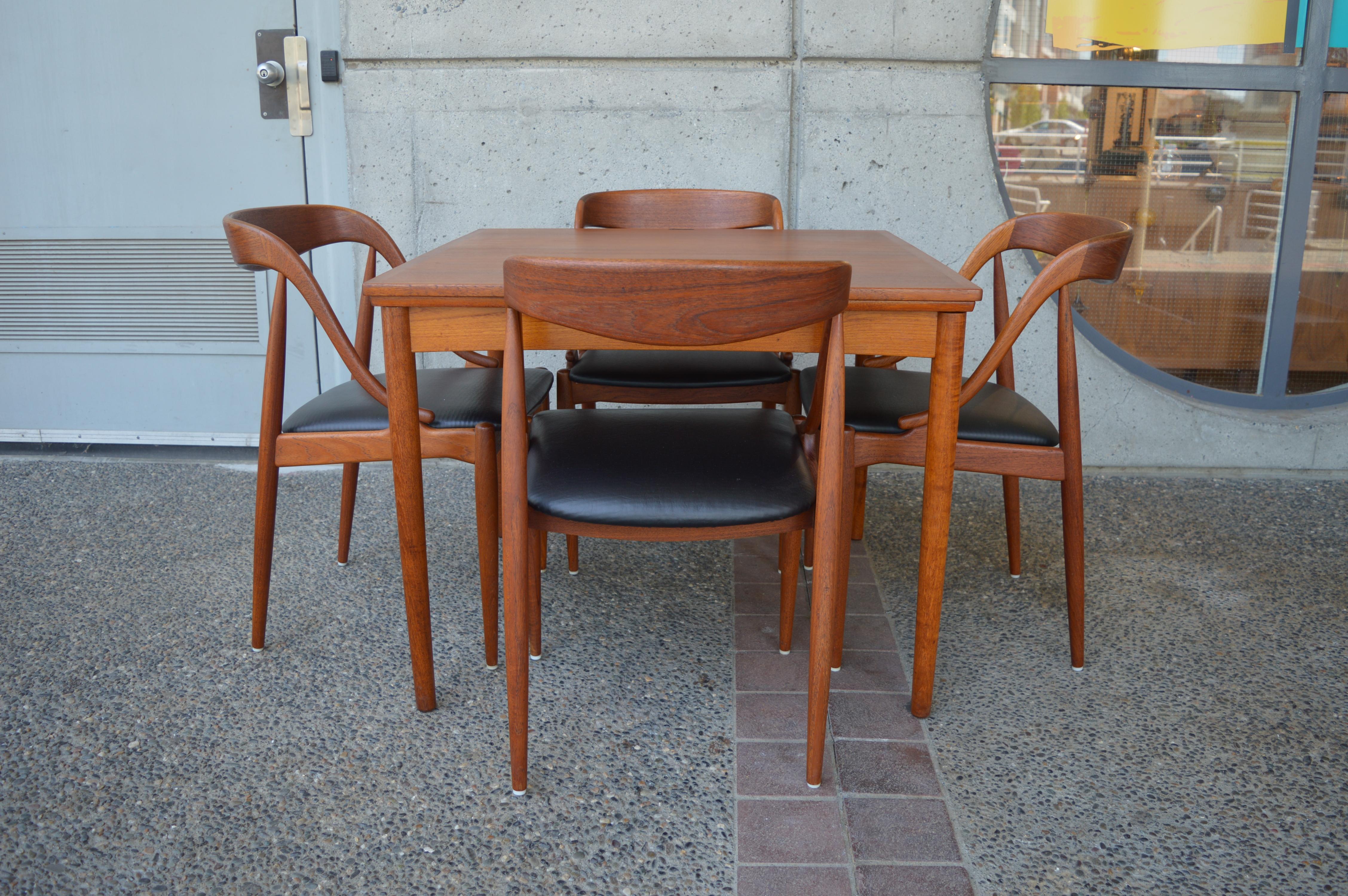 Danish Hundivad & Co. Teak Flip Top Draw Leaf Card Table / Dining Table 3