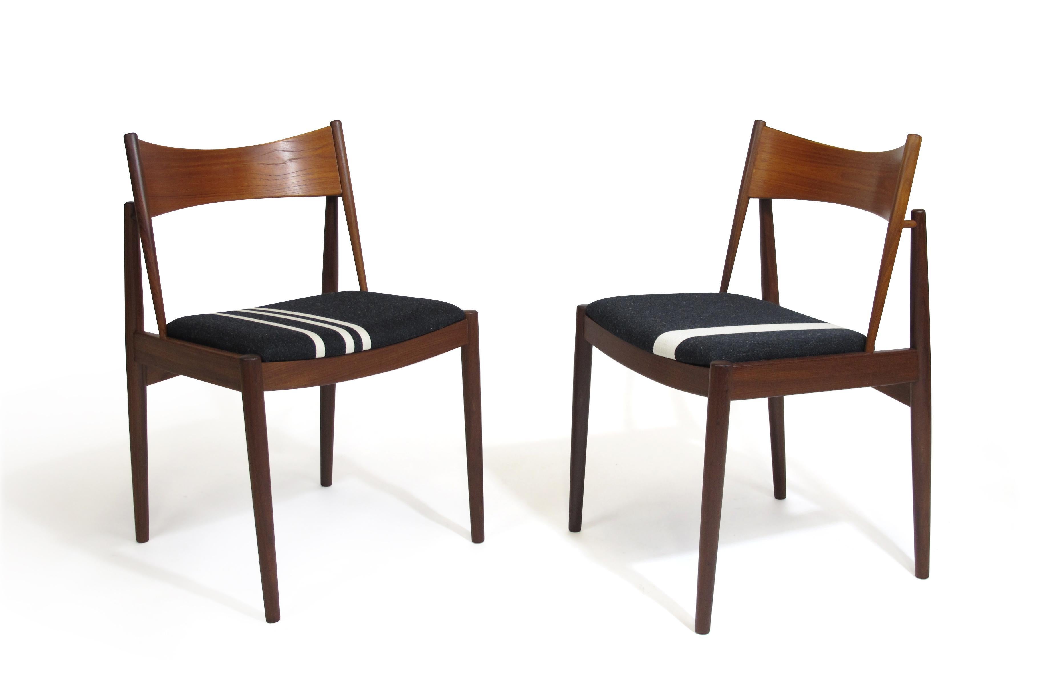 Wool Danish H.W Klein Teak Dining Chairs, Set of Four