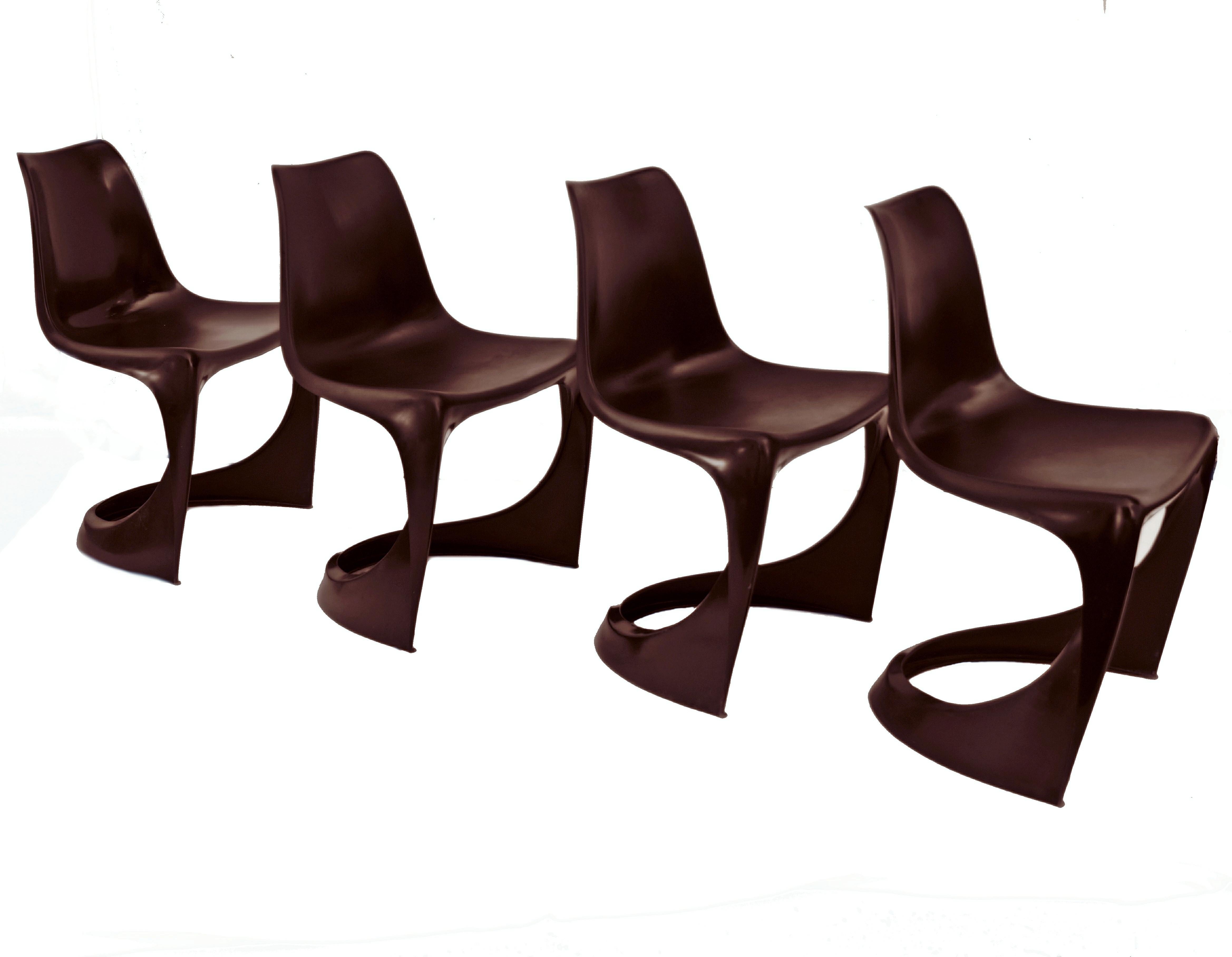 4 Danish Indoor Outdoor Stacking Dining Chairs by Steen Ostergaard Cado