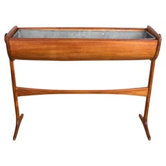 Danish indoor planter in Teak and Zinc 1960.