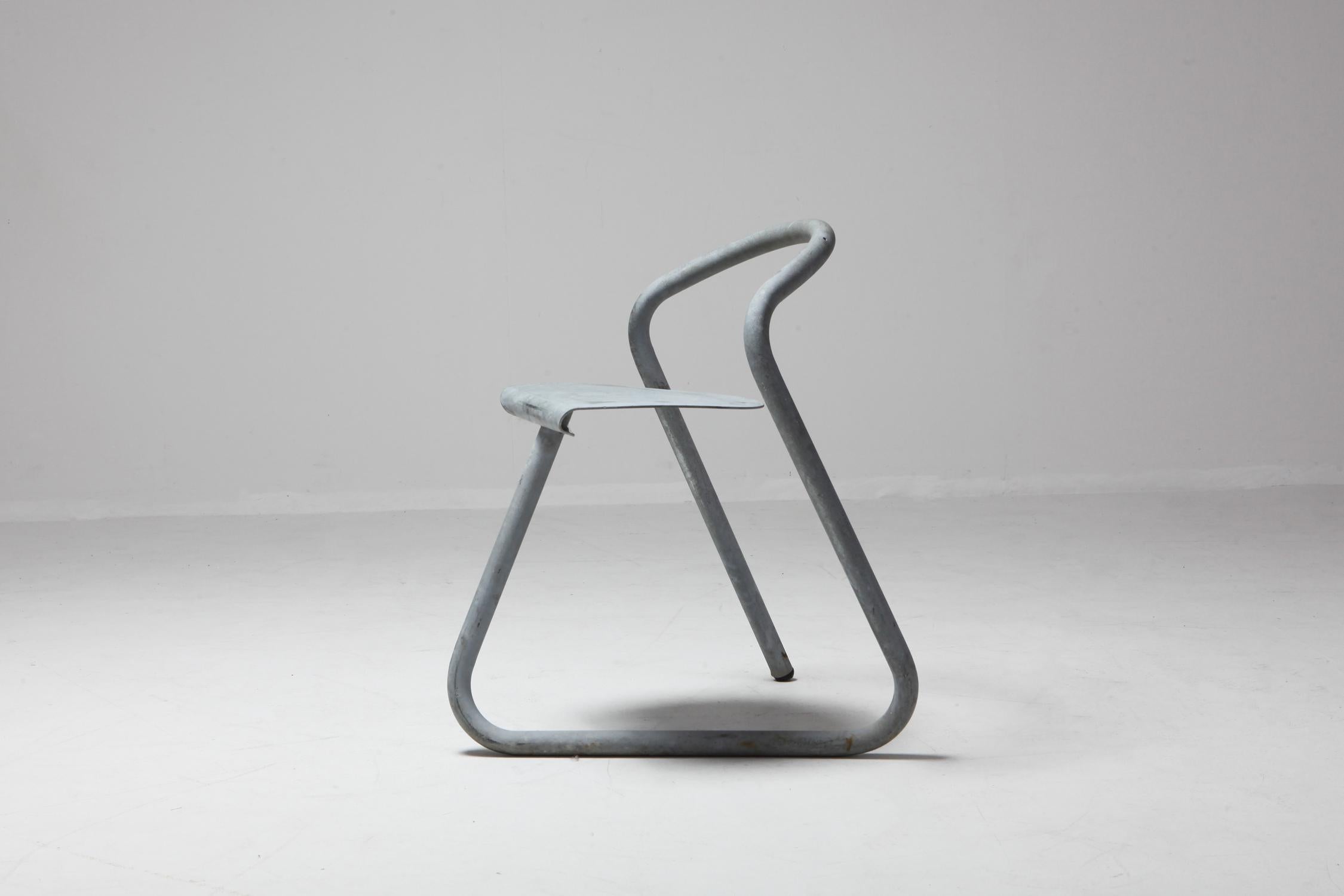Danish Industrial Galvanized Stackable Chair by Erik Magnussen for Paustian 6