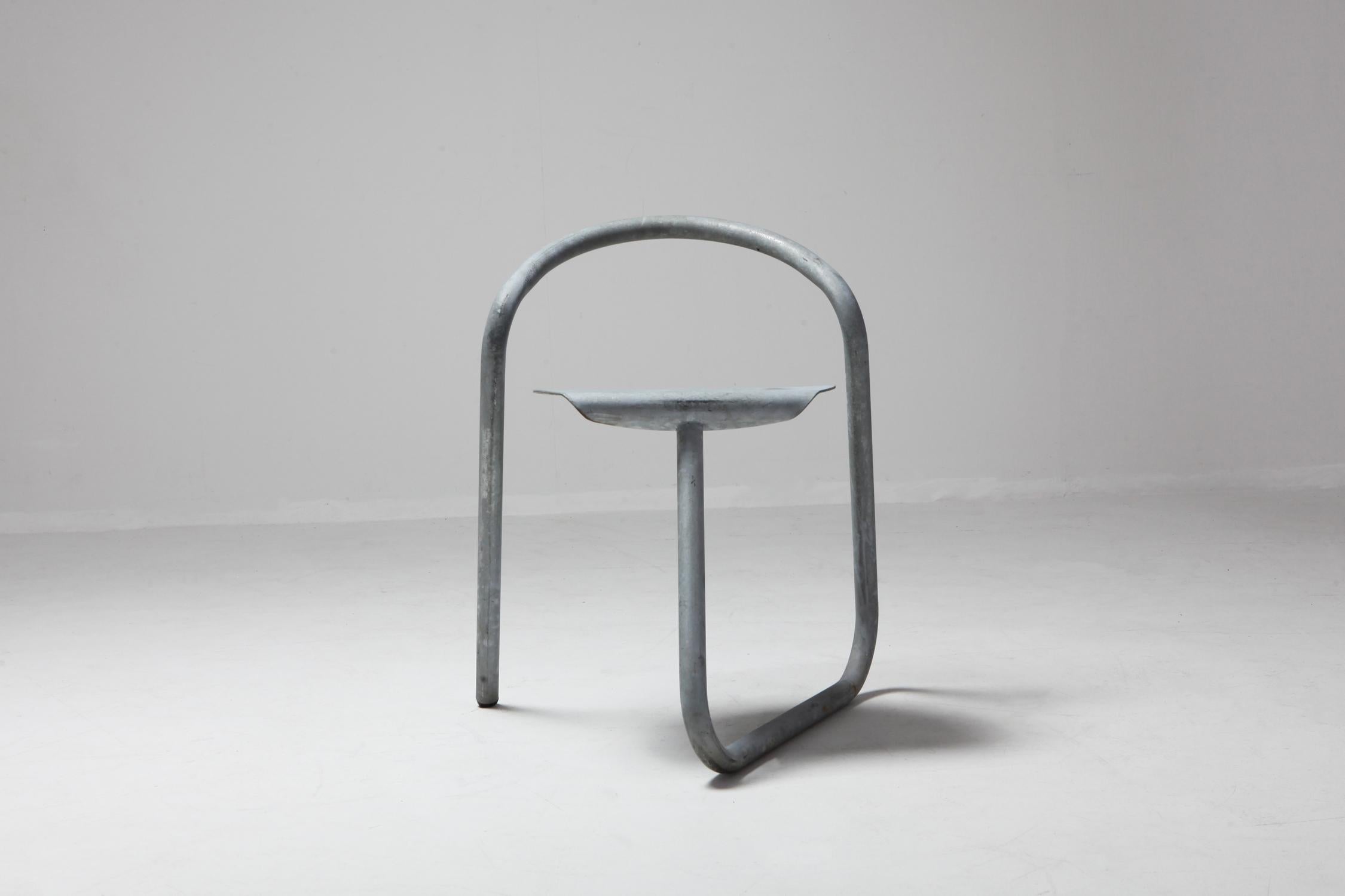 Danish Industrial Galvanized Stackable Chair by Erik Magnussen for Paustian 7