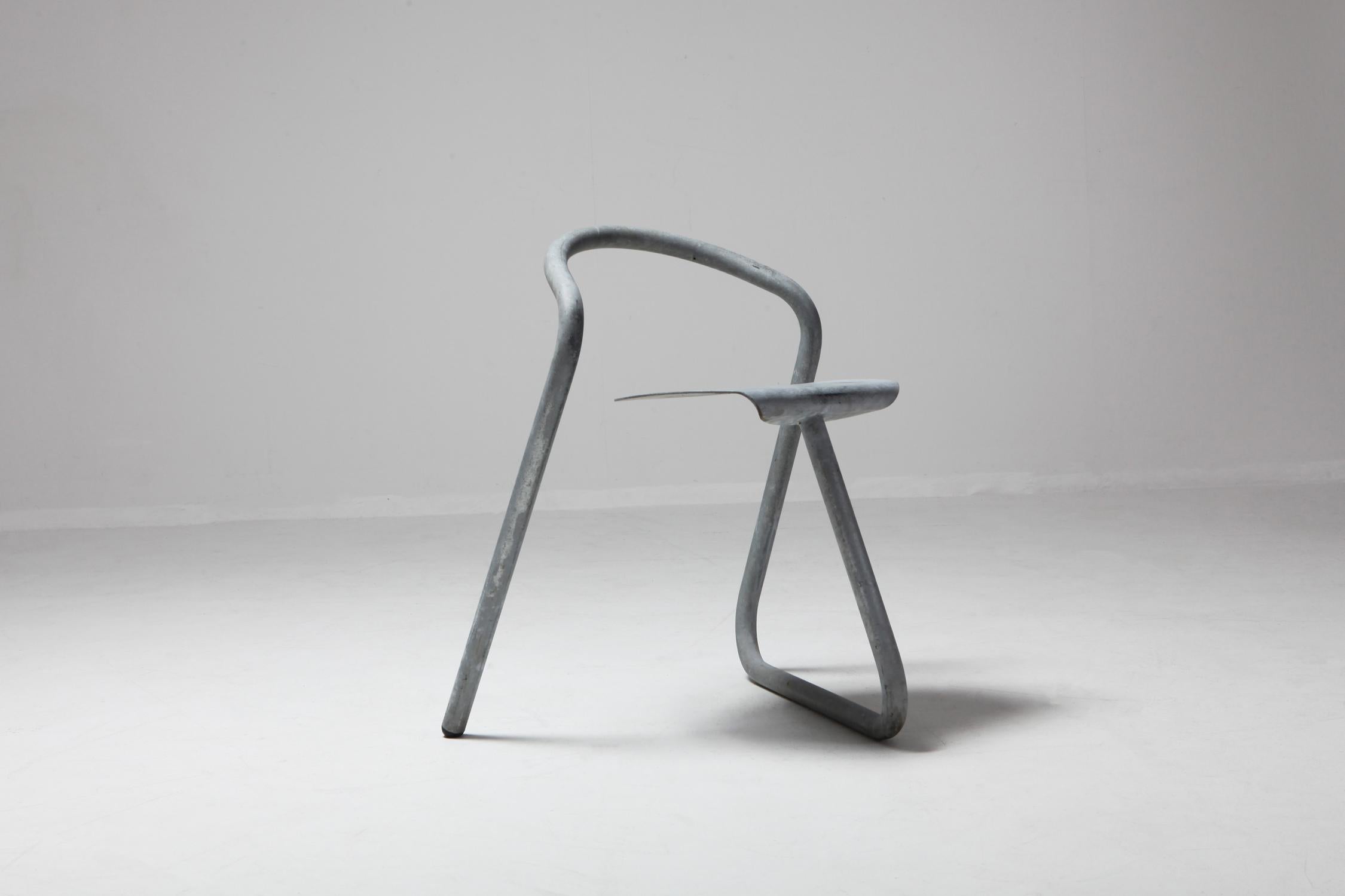 Danish Industrial Galvanized Stackable Chair by Erik Magnussen for Paustian 8