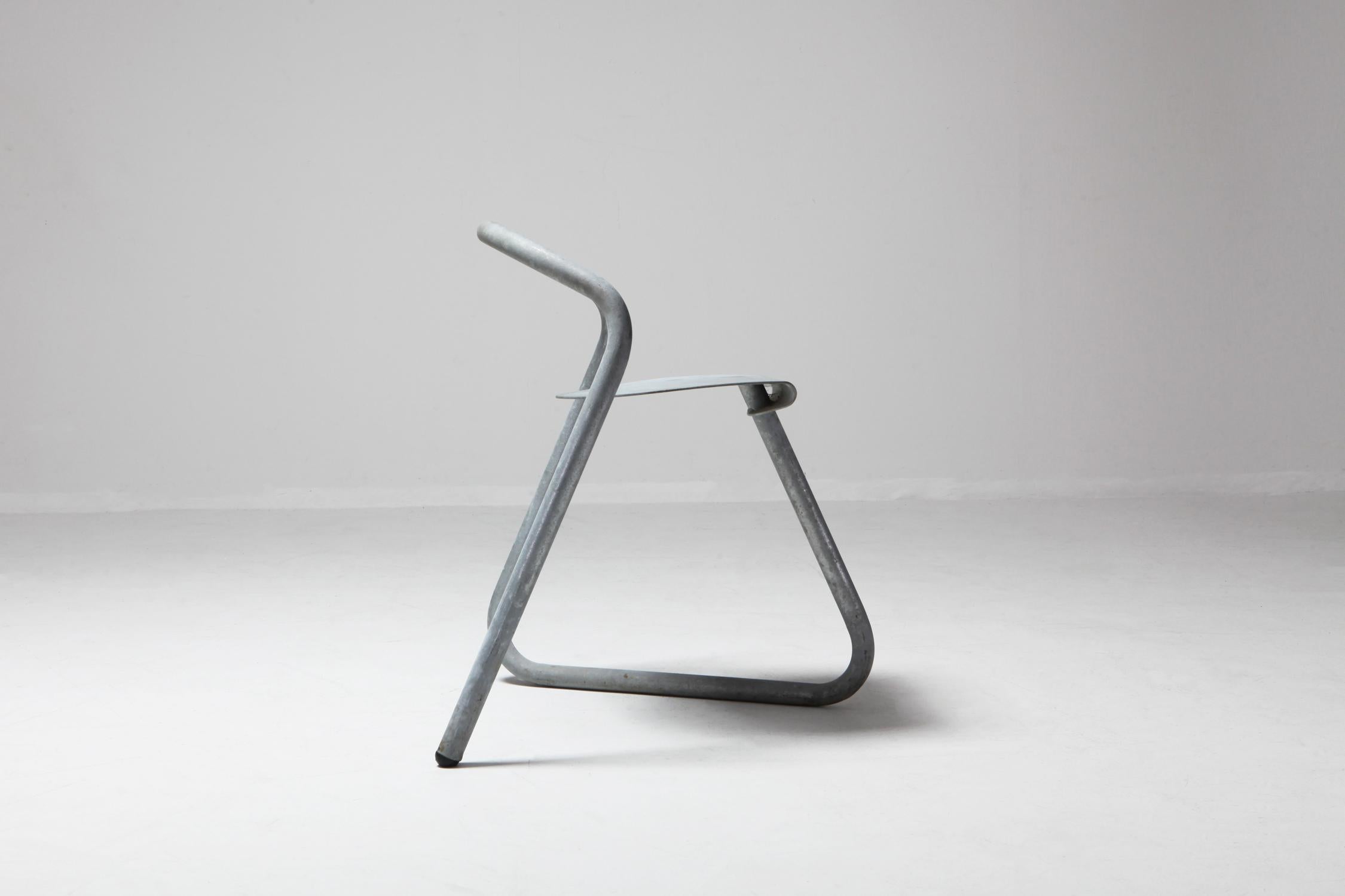 Danish Industrial Galvanized Stackable Chair by Erik Magnussen for Paustian 9