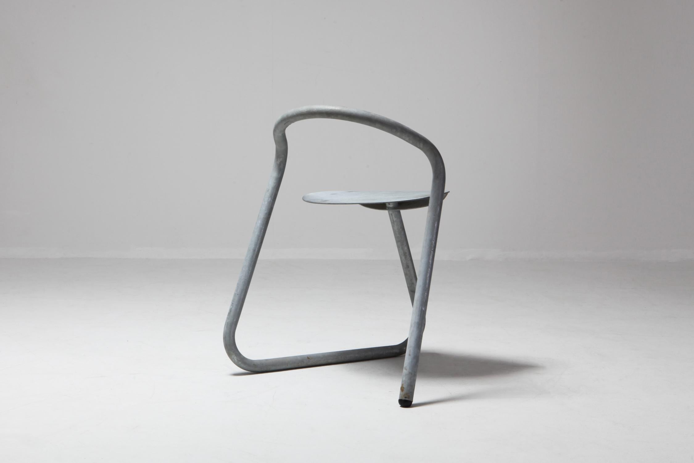 Danish Industrial Galvanized Stackable Chair by Erik Magnussen for Paustian 10