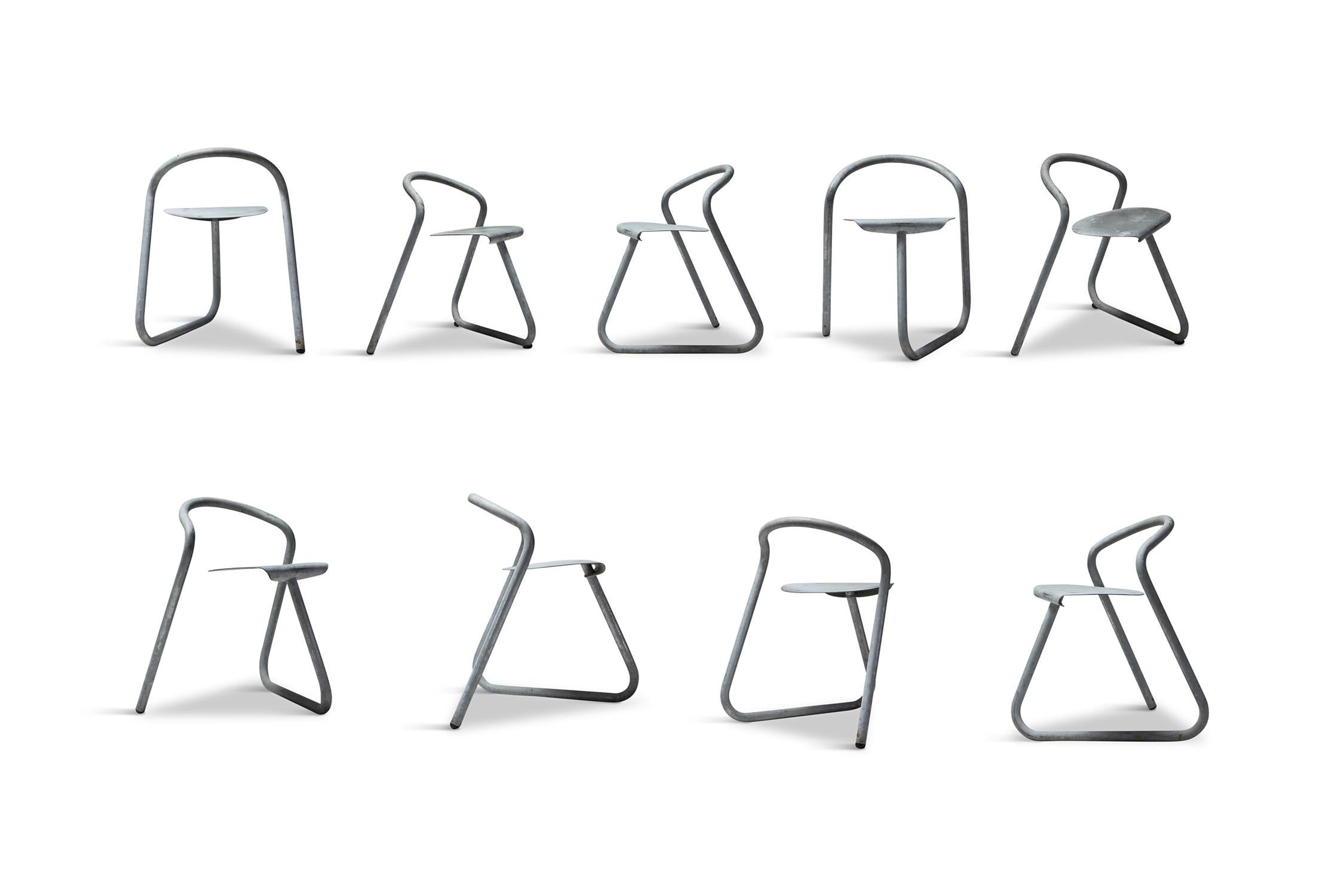 Danish Industrial Galvanized Stackable Chair by Erik Magnussen for Paustian 12
