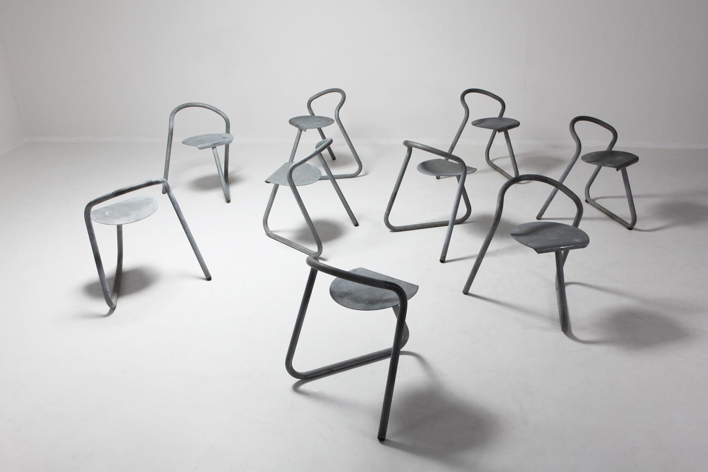 Danish Industrial Galvanized Stackable Chair by Erik Magnussen for Paustian 13