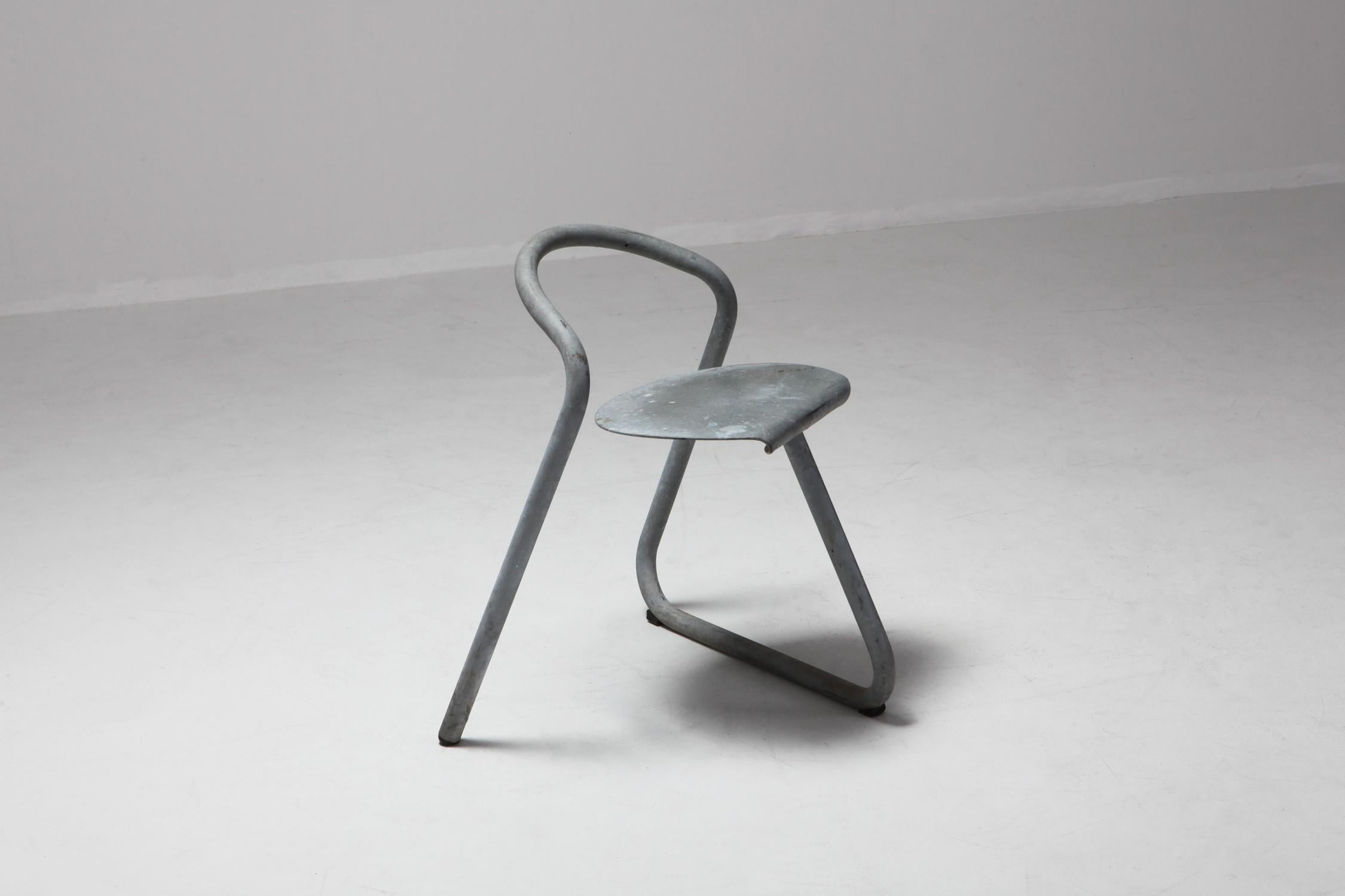 Post-Modern Danish Industrial Galvanized Stackable Chair by Erik Magnussen for Paustian