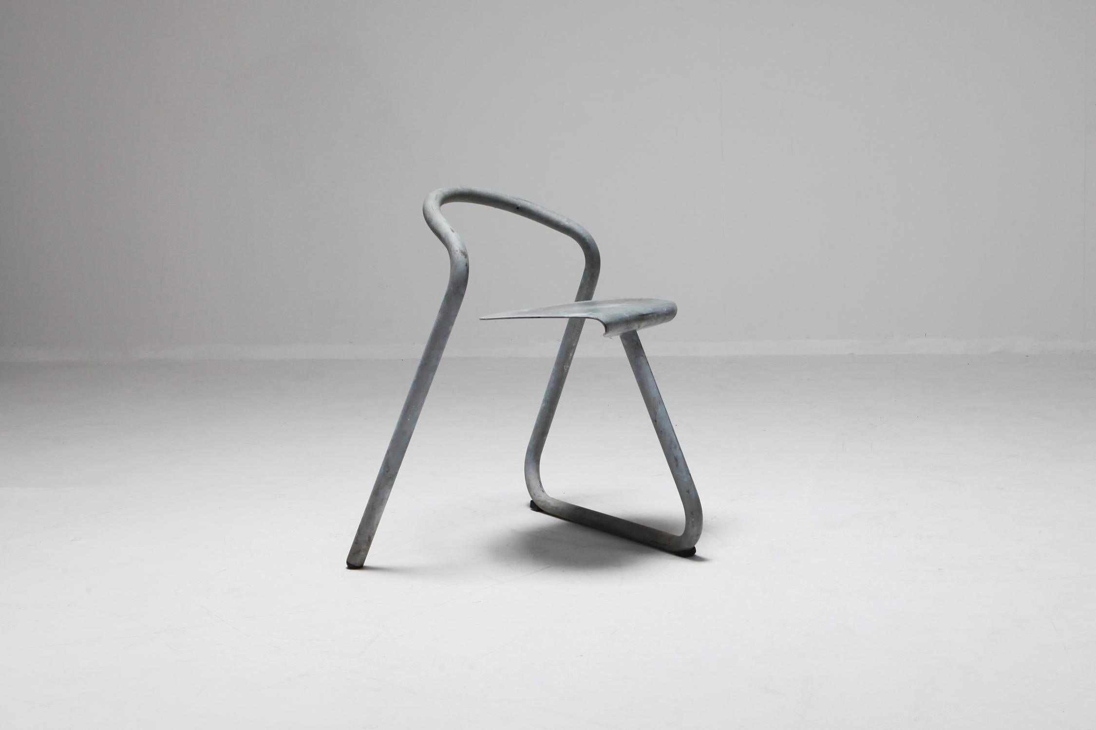 Danish Industrial Galvanized Stackable Chair by Erik Magnussen for Paustian In Good Condition In Antwerp, BE