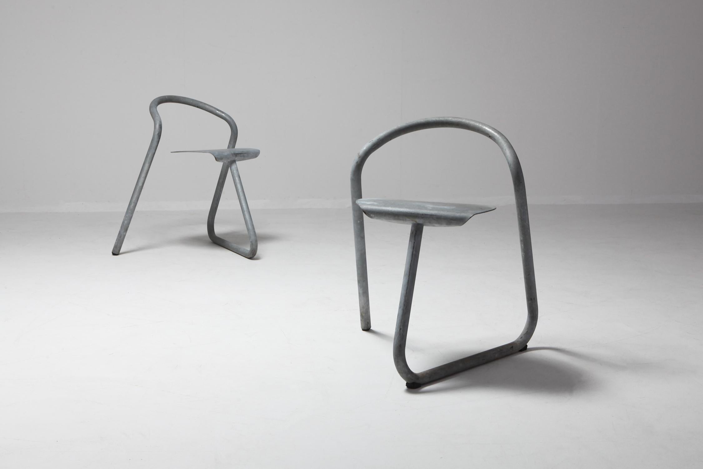 Late 20th Century Danish Industrial Galvanized Stackable Chair by Erik Magnussen for Paustian