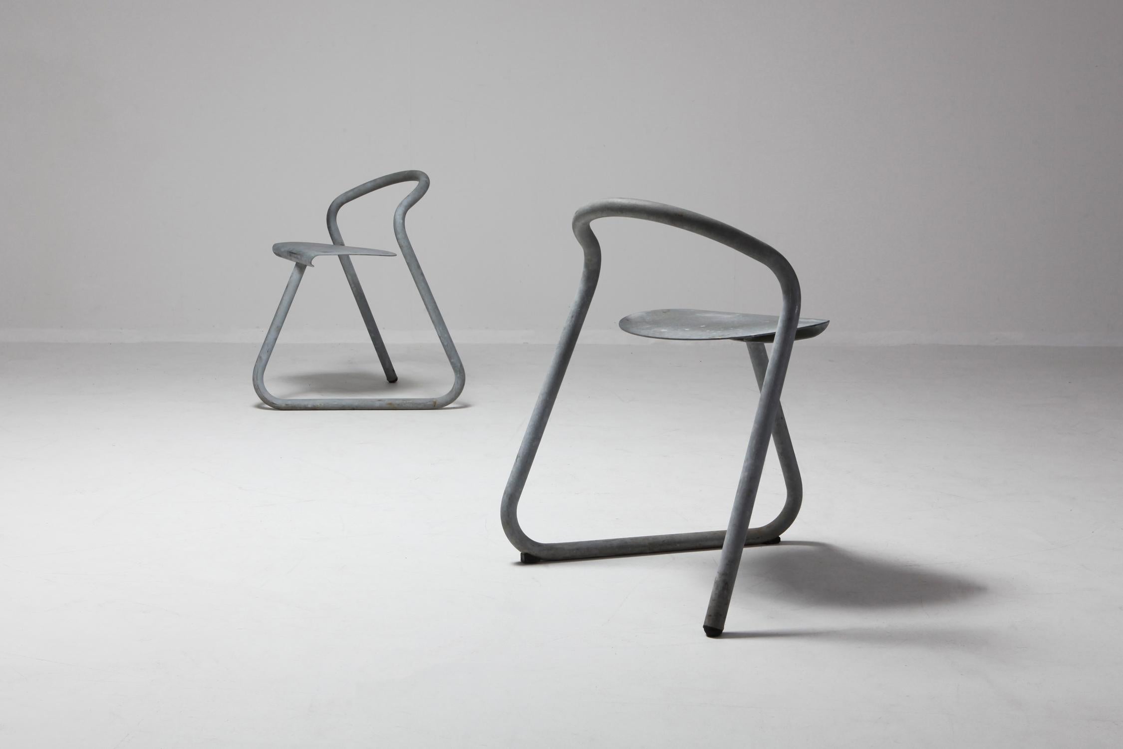 Danish Industrial Galvanized Stackable Chair by Erik Magnussen for Paustian 1