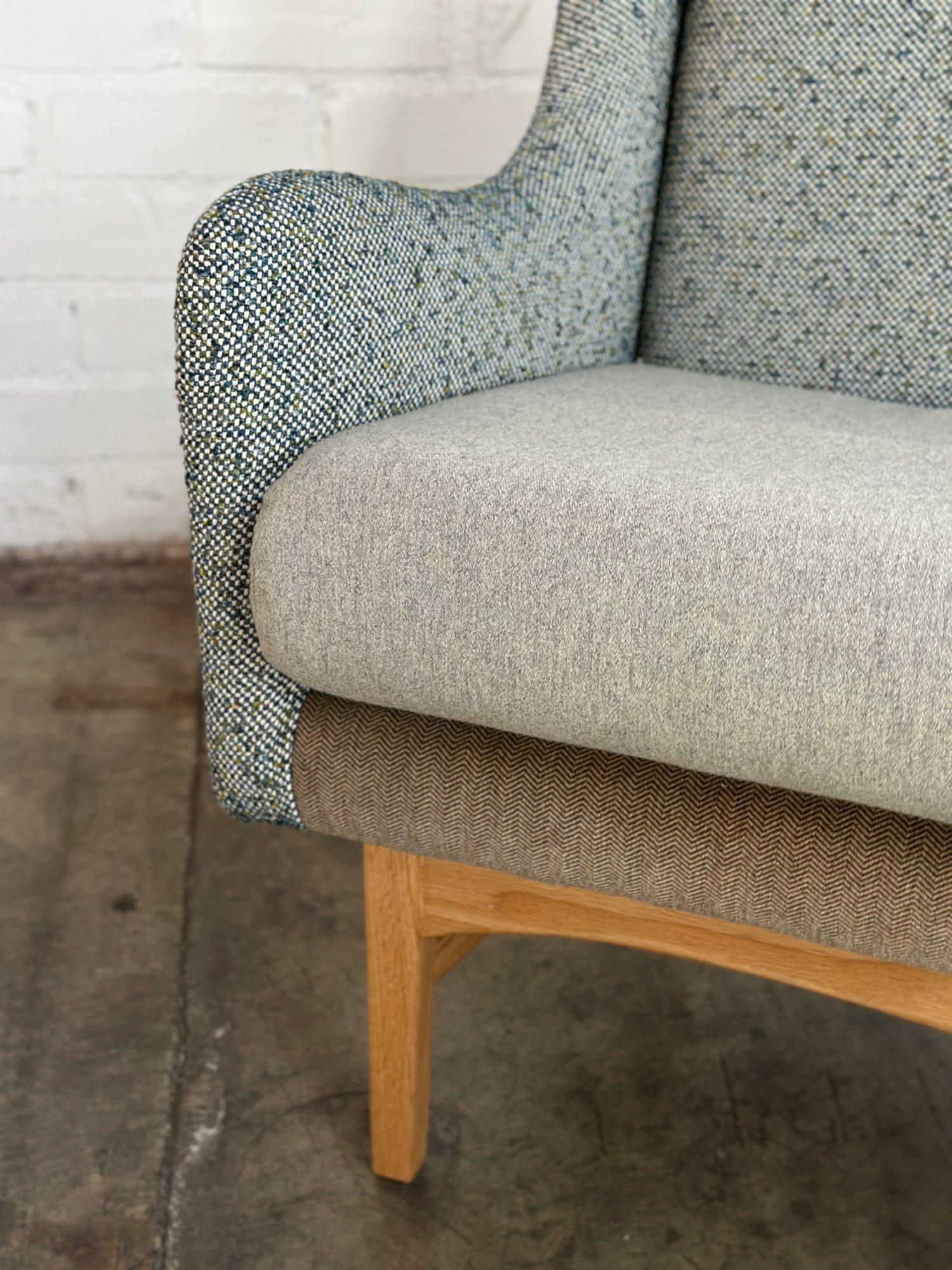 Mid-Century Modern Danish Inspired Custom Compact Sofa For Sale