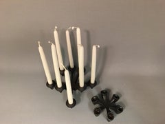 Danish Iron Candlesticks in Massiv Iron