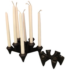 Danish Iron Candlesticks in Massiv Iron