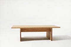 Danish Japanese Inspired Solid White Oak/ Walnut Coffee Table by Stille Home