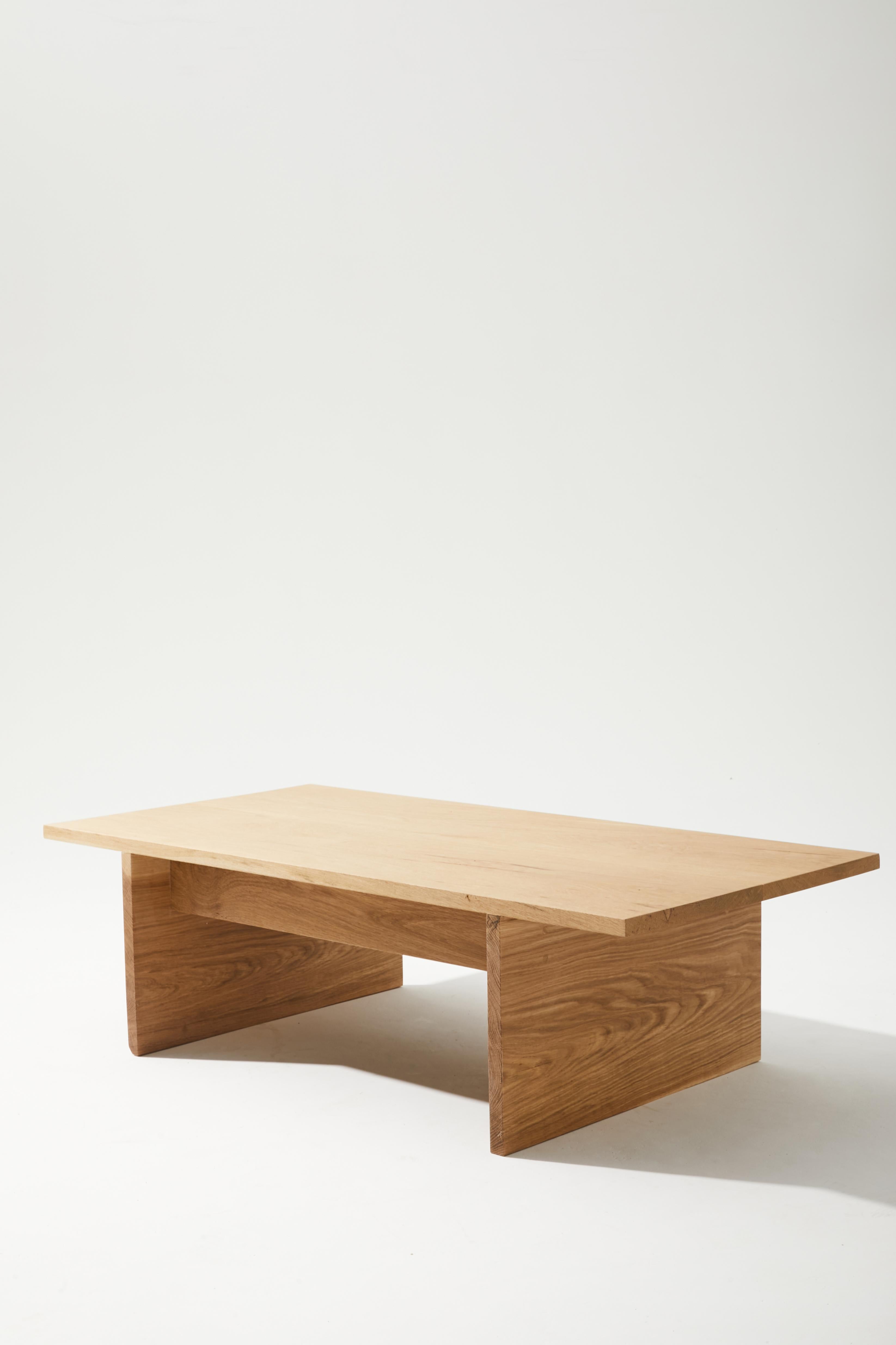 American Danish Japanese Inspired Solid White Oak/ Walnut Coffee Table by Stille Home For Sale