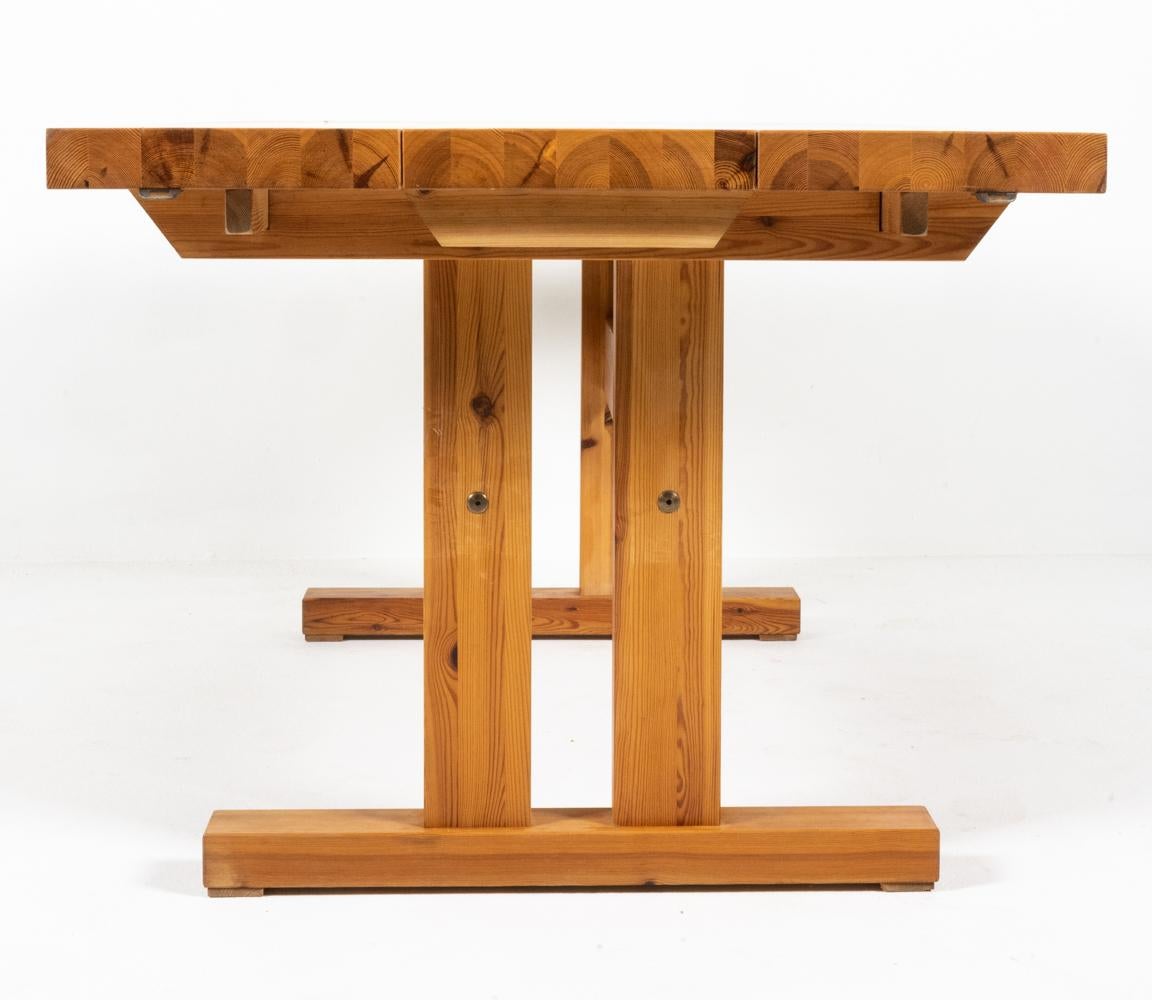 Danish Jens Lyngsoe-Style Pine Trestle Dining Table, c. 1980's For Sale 6