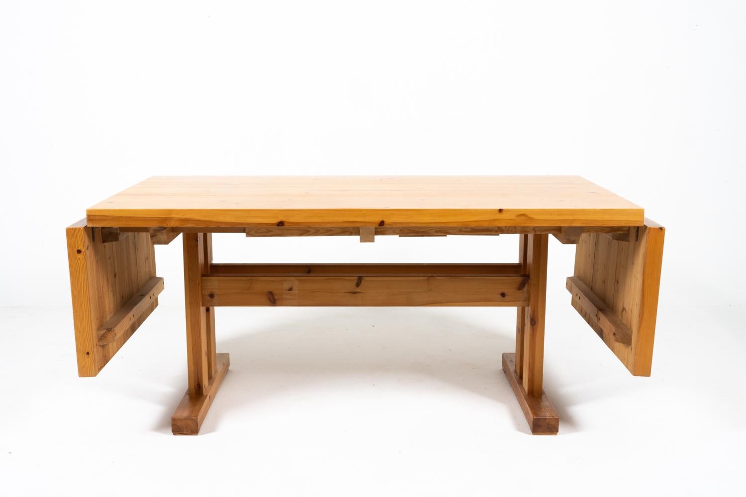 Danish Jens Lyngsoe-Style Pine Trestle Dining Table, c. 1980's For Sale 7