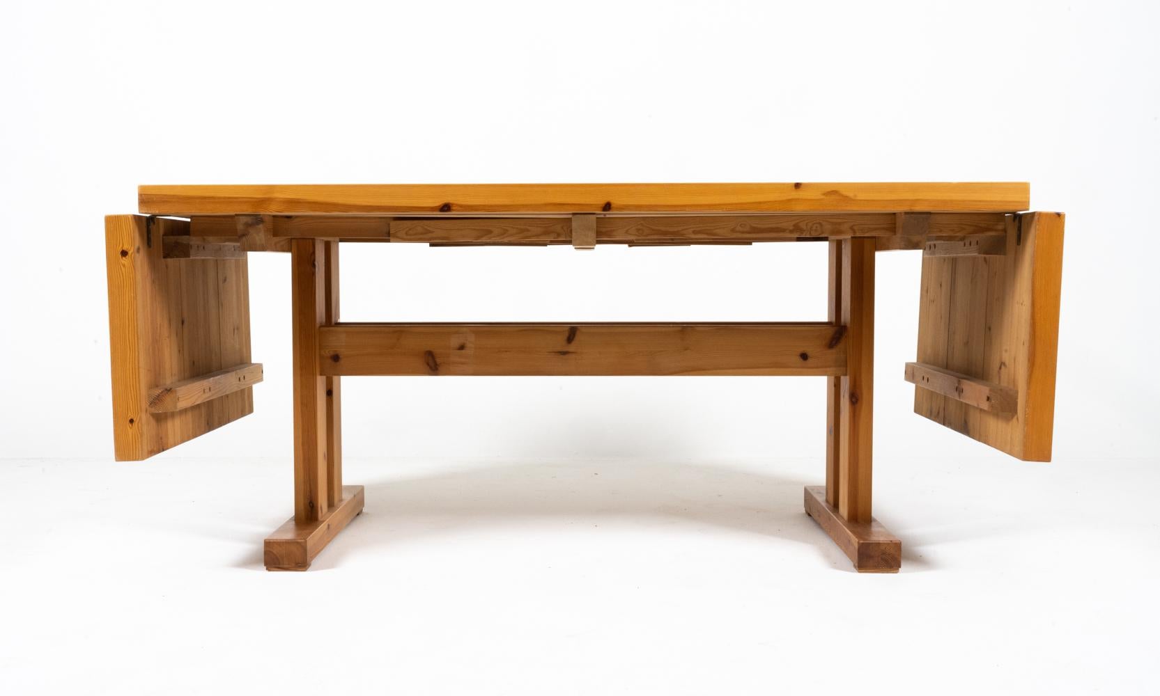 Danish Jens Lyngsoe-Style Pine Trestle Dining Table, c. 1980's For Sale 8