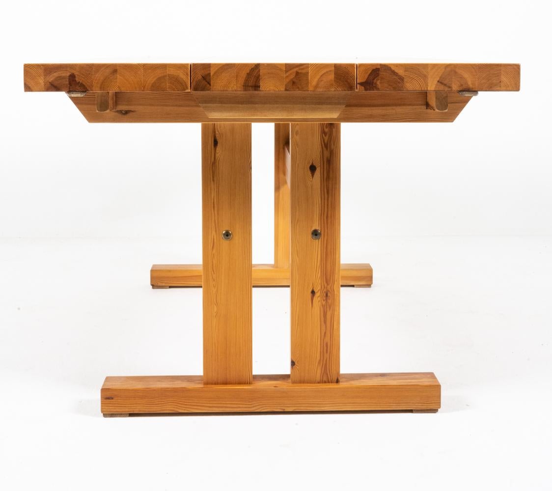 Danish Jens Lyngsoe-Style Pine Trestle Dining Table, c. 1980's For Sale 2