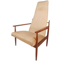Danish Jens Quistgaard Style Peter Hvidt High Back Lounge Chair