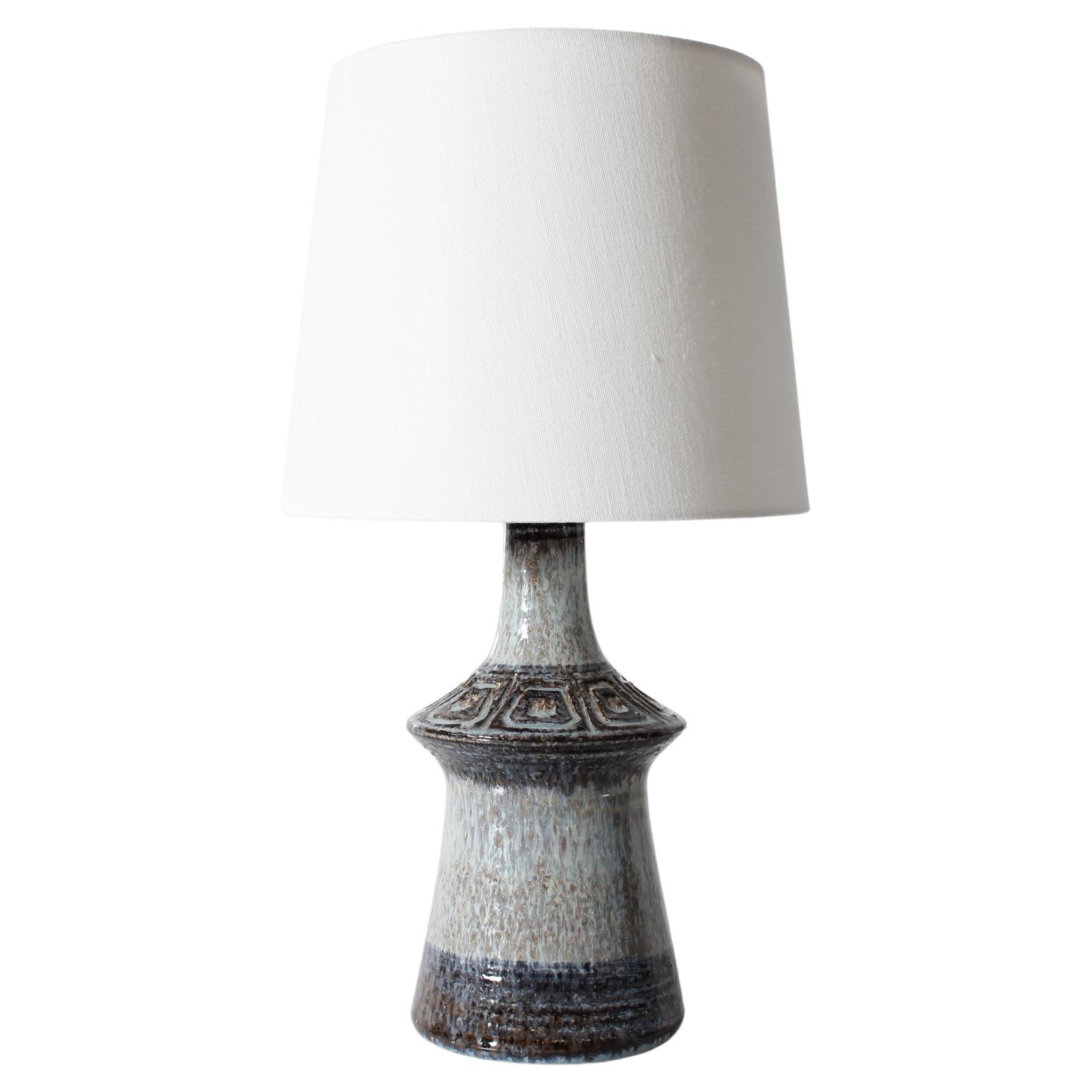 Lampada da tavolo danese Jette Hillerøe di Axella con smalto blu + viola + grigio anni '70
