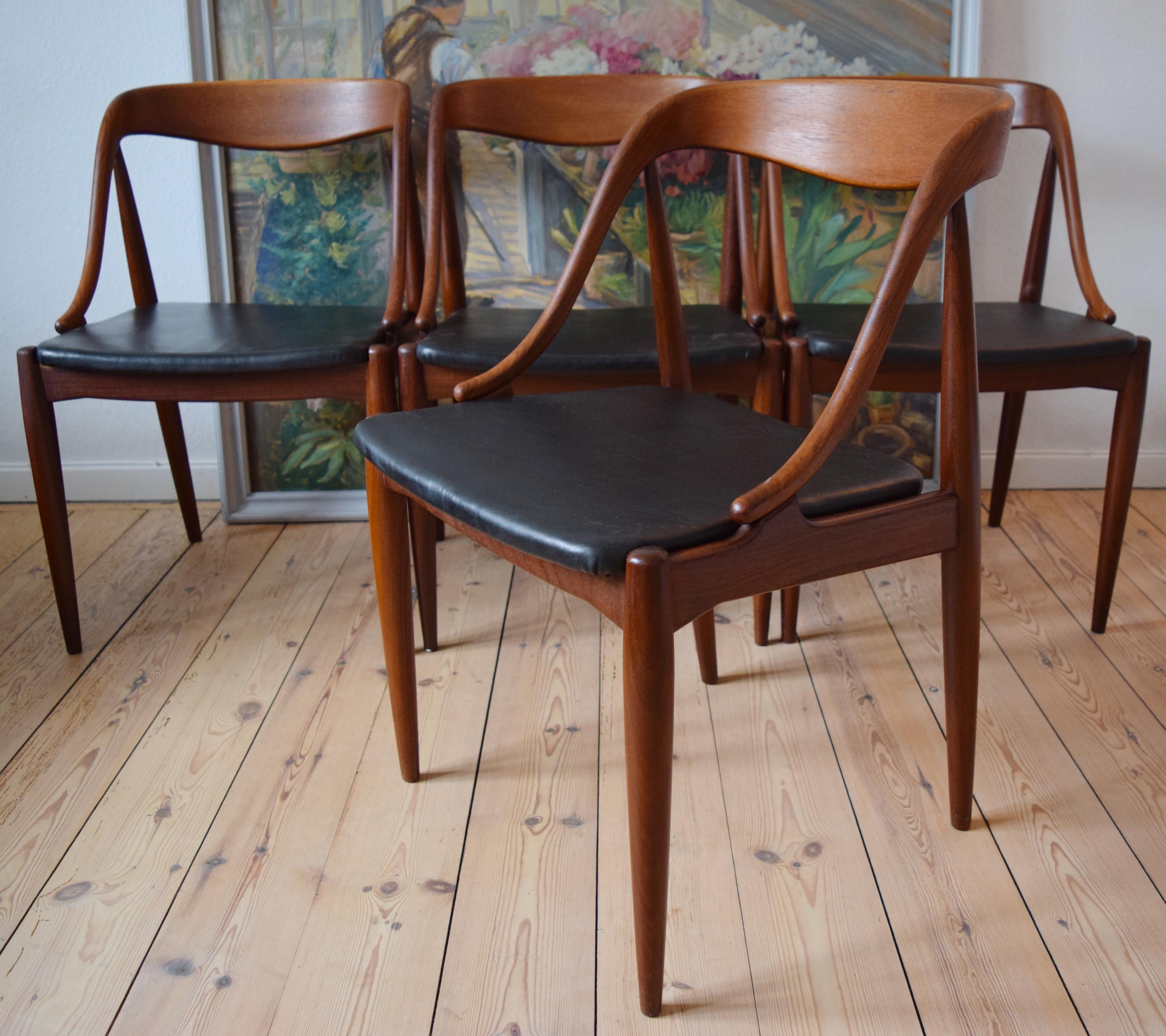 Mid-Century Modern Danish Johannes Andersen Teak Dining Chairs, 1960s