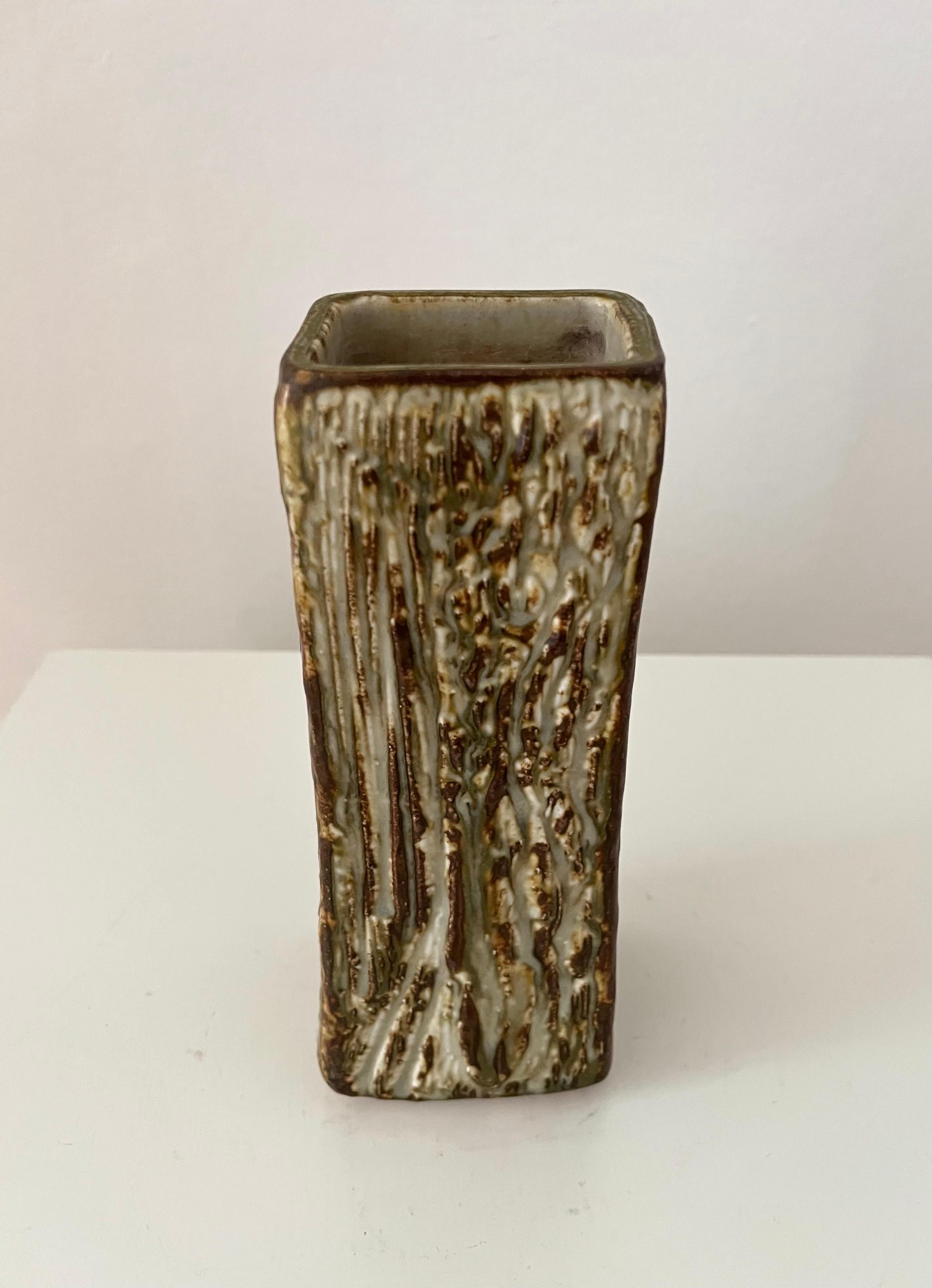 Mid-Century Modern Danish Jørgen Mogensen 1960s Stoneware Vase Own Studio Organic Decorations For Sale