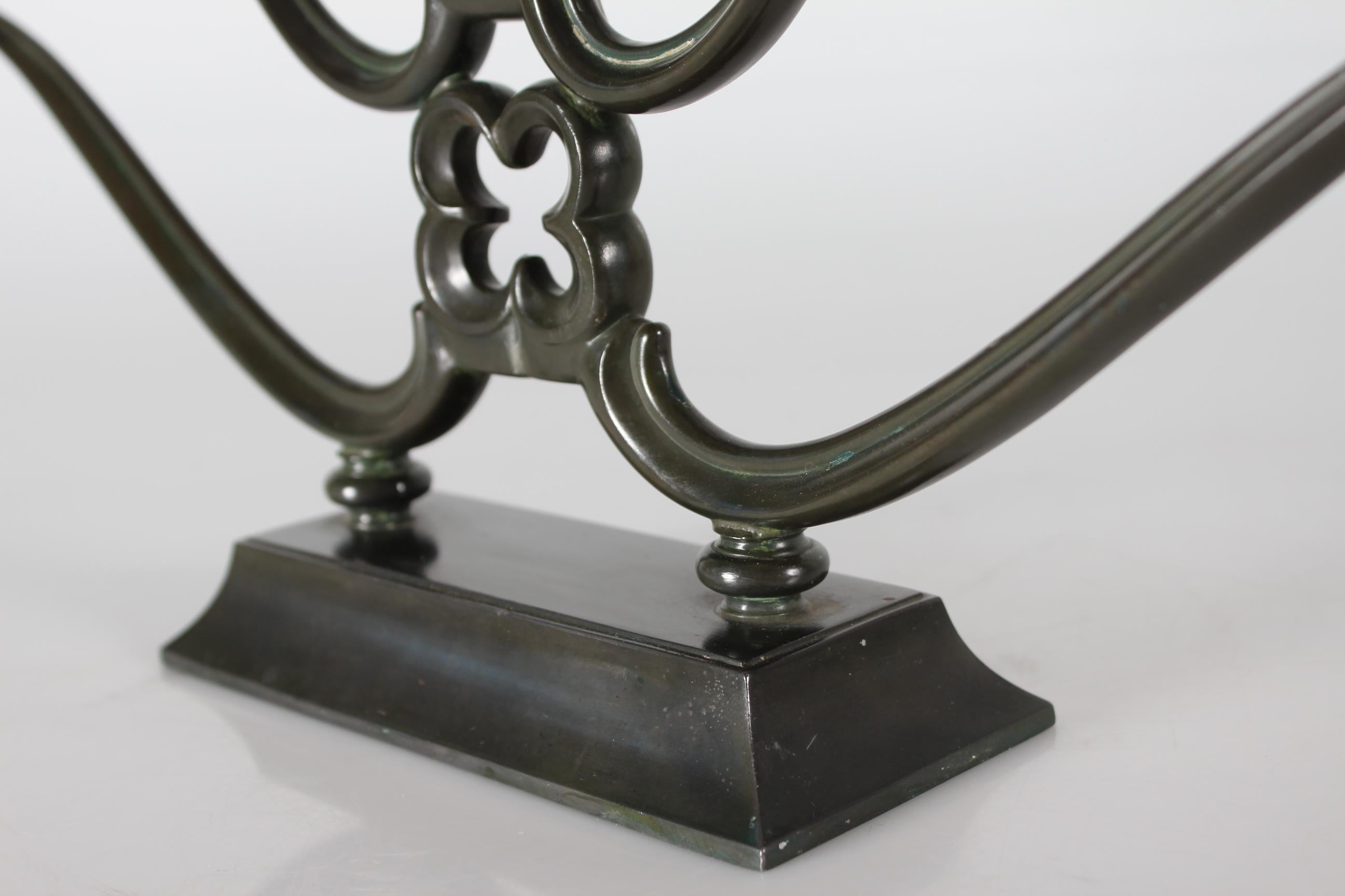 Candelabro danese Just Andersen Art Deco a 5 bracci in metallo colorato n. 1352, anni '30 In condizioni buone in vendita a Silkeborg, Silkeborg