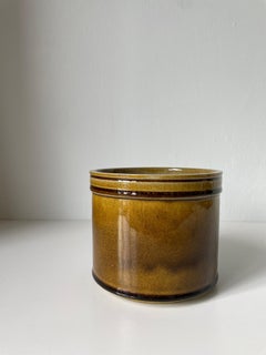 Kähler Fioriera in ceramica smaltata ocra lucida 1950, Danimarca