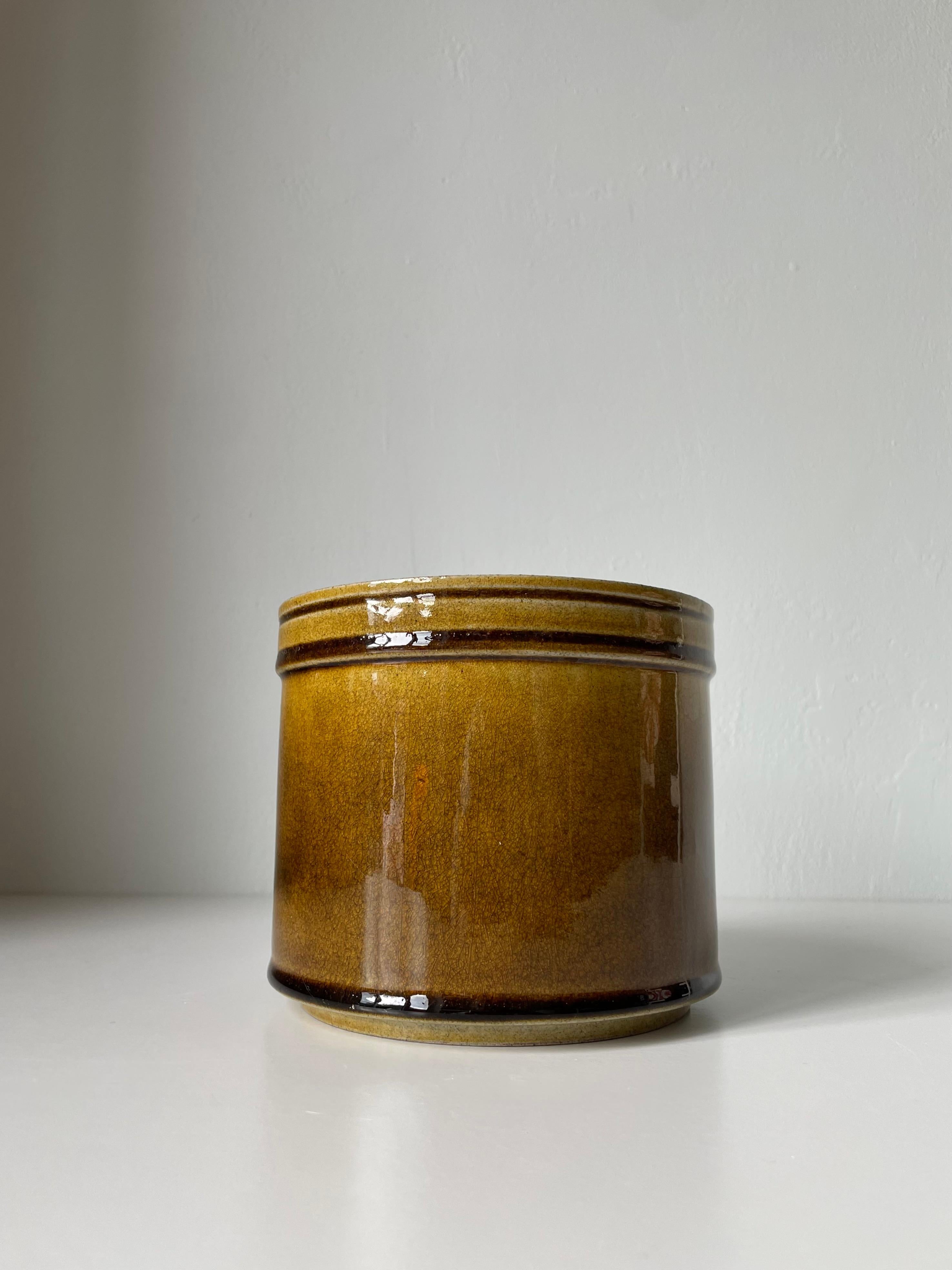 Vernissé Kähler Jardinière en céramique glacée OCHRE 1950, Danemark en vente
