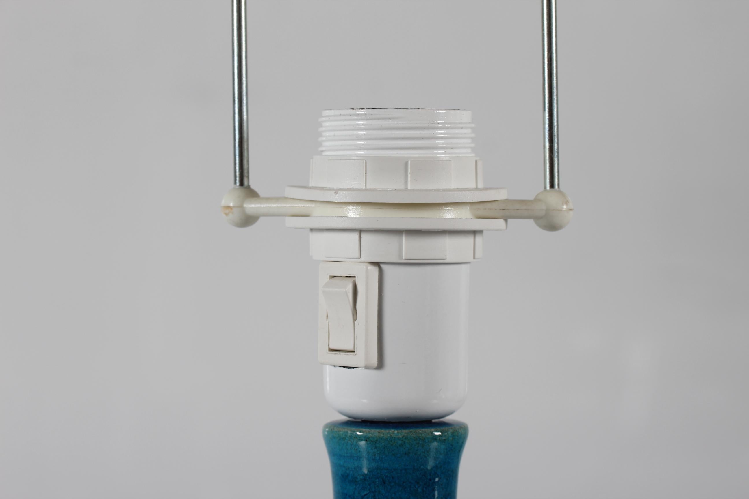 Danish Kähler + Poul Erik Eliasen Style Sculptural Table Lamp Turquoise Blue 60s For Sale 1