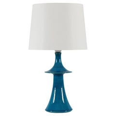 Danish Kähler + Poul Erik Eliasen Style Sculptural Table Lamp Turquoise Blue 60s