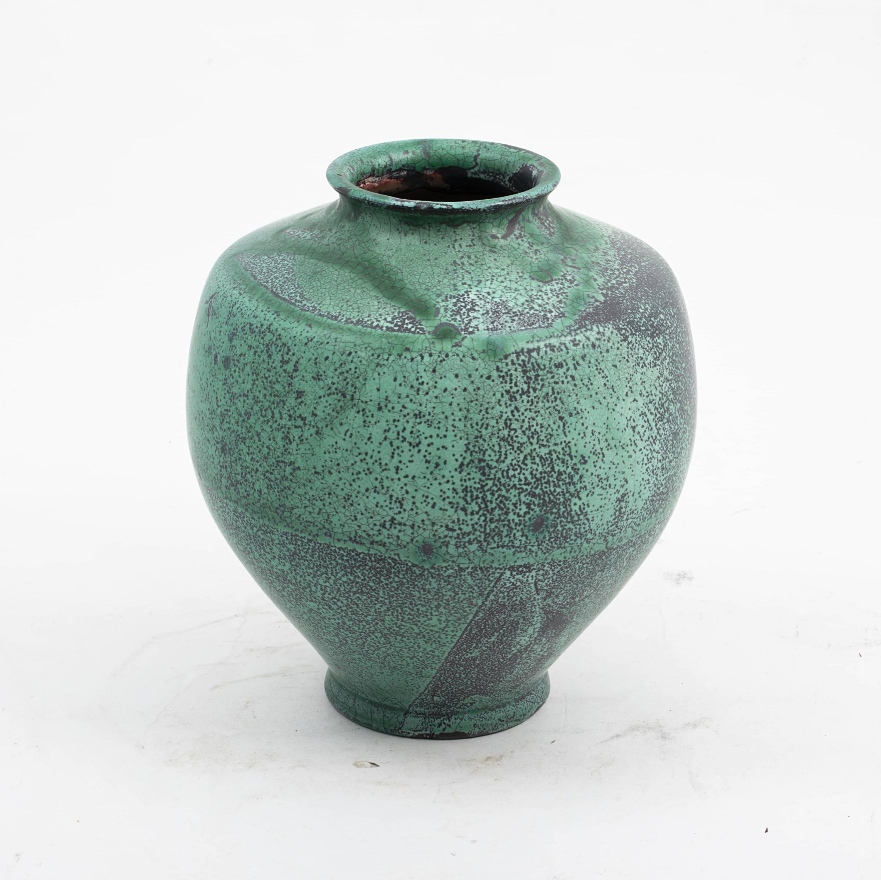 Scandinavian Modern Danish Kähler Vase with Turquoise Green Glaze